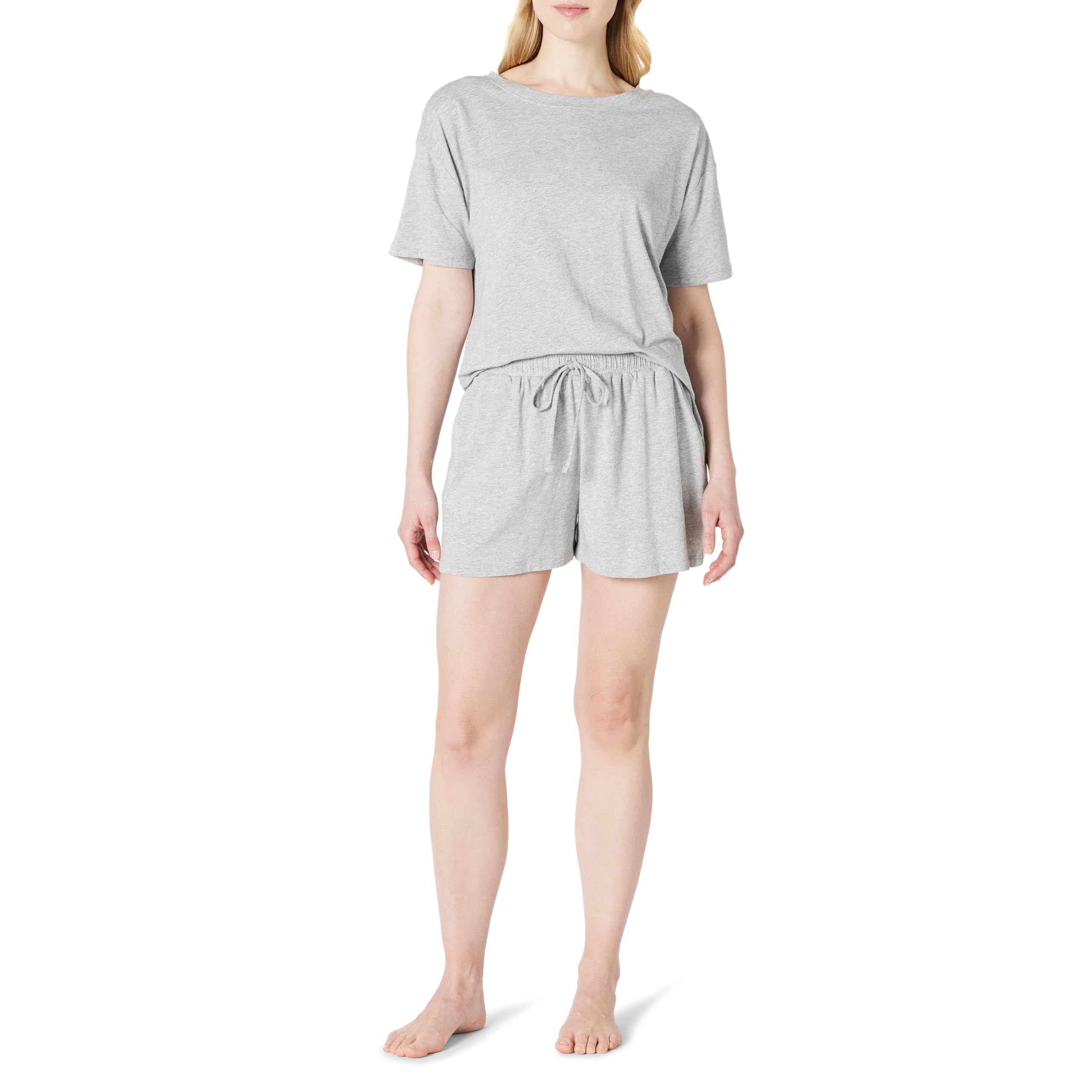 Amazon Essentials Women's Soft Cotton Blend Short Sleeve T-Shirt and Short Sleepwear Set