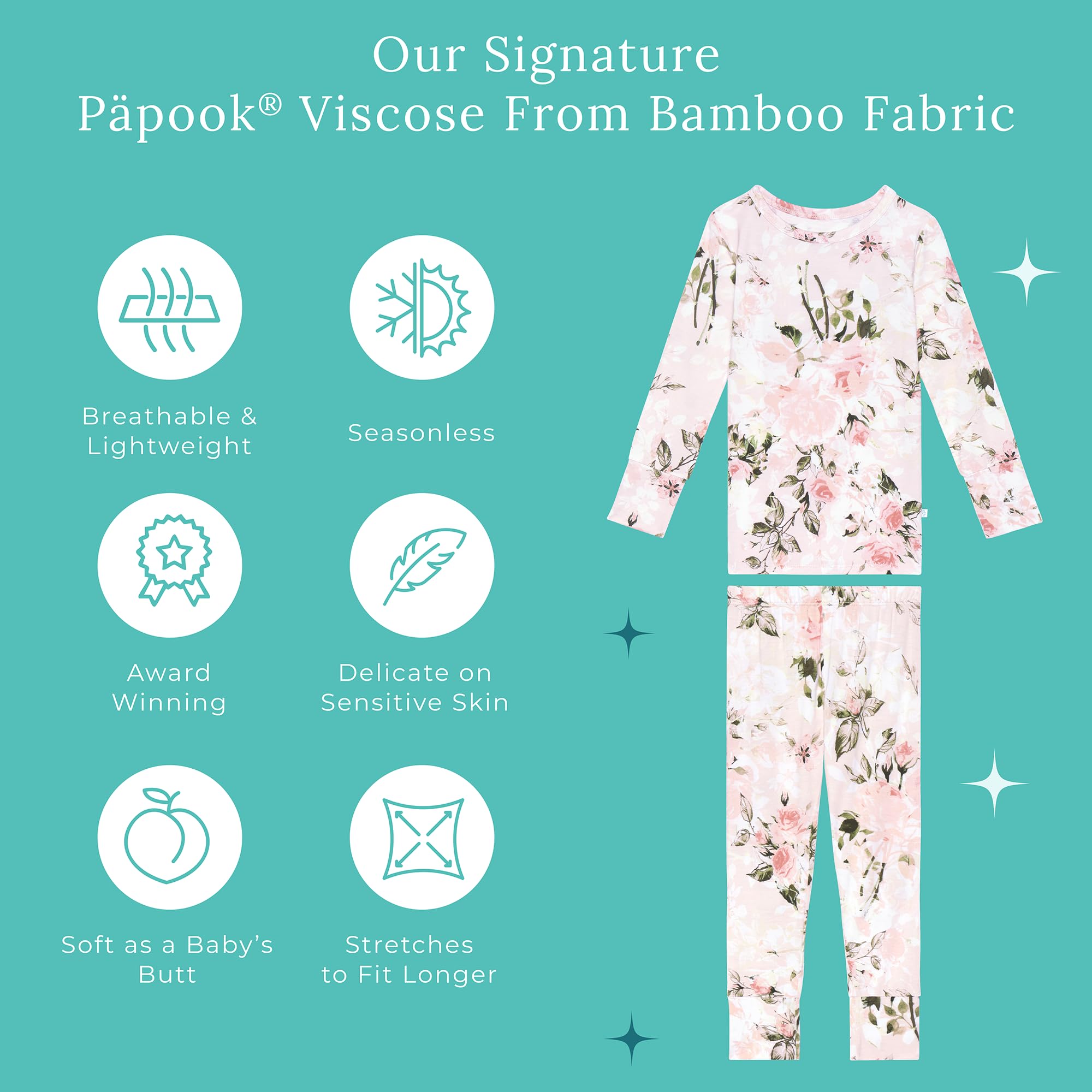 Posh Peanut Girls Pajamas - Soft, Viscose from Bamboo PJs for Kids - Matching, Long Sleeve Toddler Pajamas for Girls WEBE CLOTHING