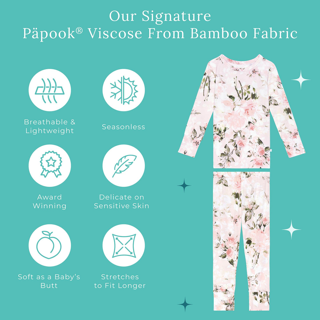 Posh Peanut Girls Pajamas - Soft, Viscose from Bamboo PJs for Kids - Matching, Long Sleeve Toddler Pajamas for Girls WEBE CLOTHING