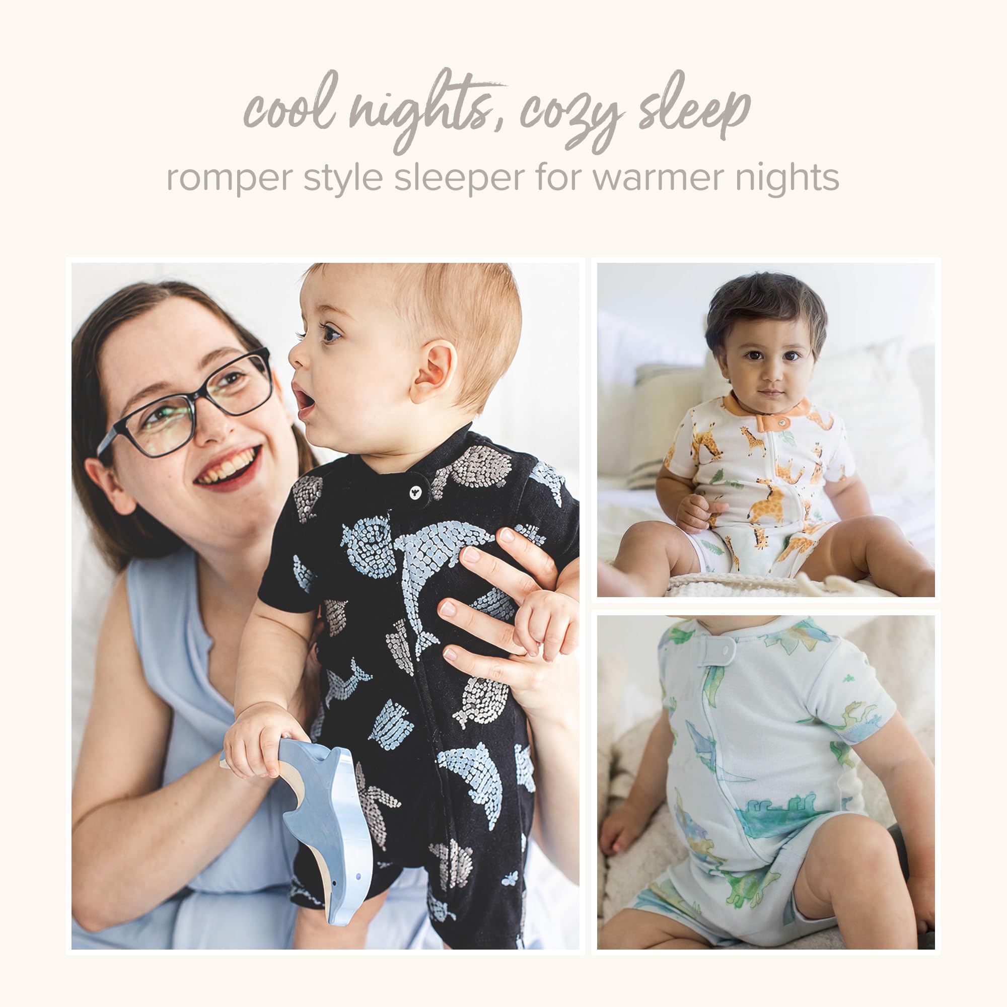 Burt's Bees Baby Short Sleeve Pajamas, Unisex One-Piece Sleeper Romper, 100% Organic Cotton Toddler Summer Clothes Outfit