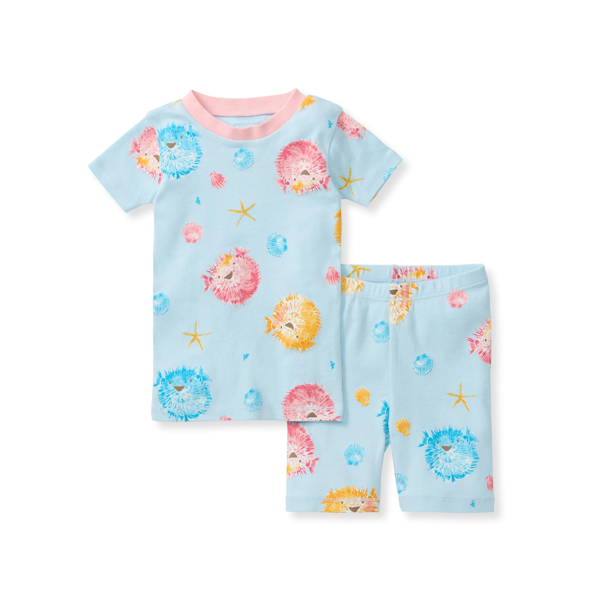 Burt's Bees Baby Unisex Cotton Pajamas, 2-Piece Short Sleeve Tee & Shorts