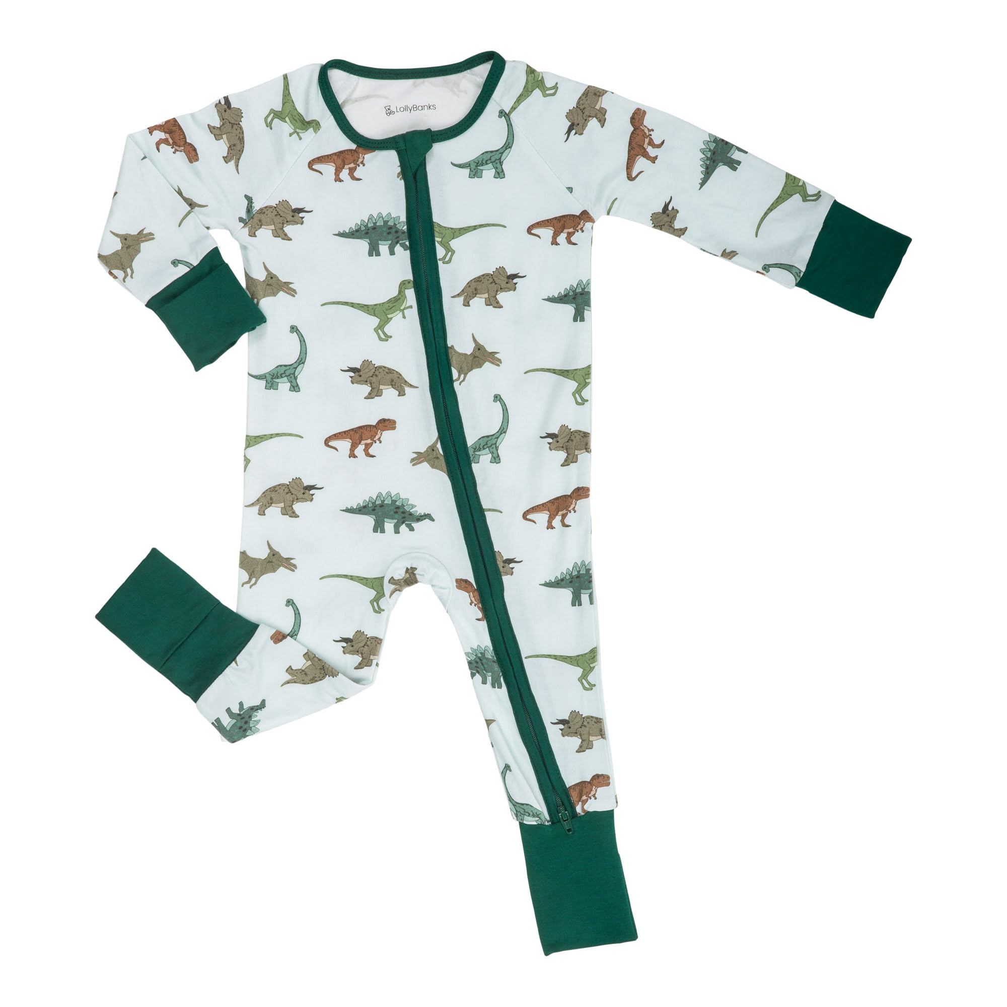 LollyBanks Baby Pajamas, Long Sleeve Baby Romper with 2-Way Zipper, 95% Viscose from Bamboo and 5% Spandex, Infant Sleepers