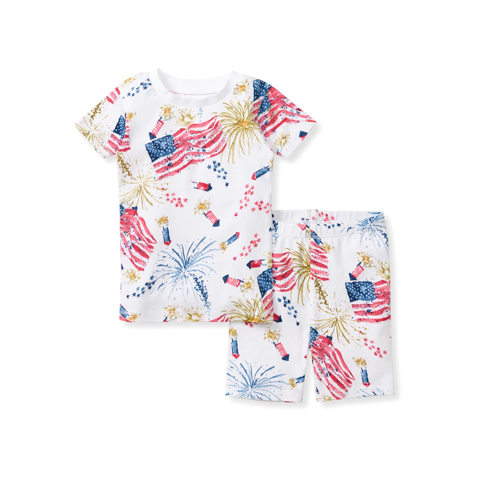 Burt's Bees Baby Unisex Cotton Pajamas, 2-Piece Short Sleeve Tee & Shorts