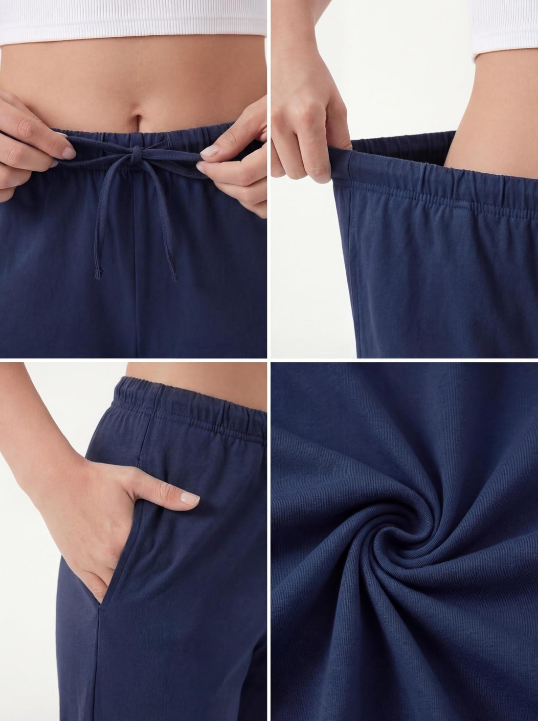 Andrew Scott Women's Cotton Blend Pajama Lounge Pants | Soft Knit Sleepwear with Pockets & Drawstring | Multi-Pack