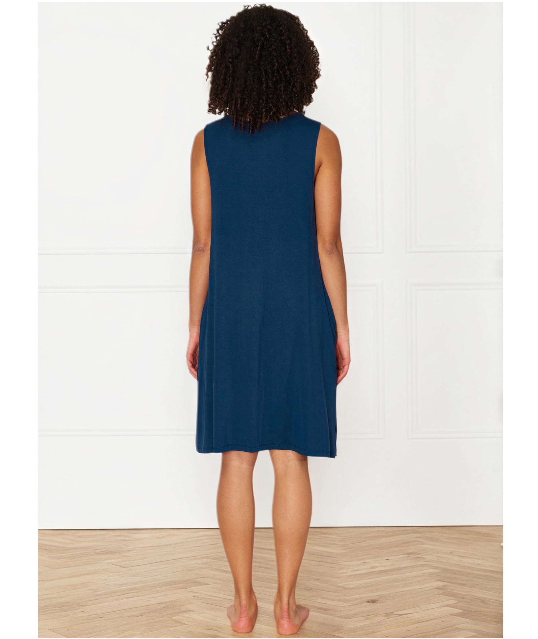 GYS Bamboo Viscose Women's Nightgowns V Neck Sleeveless Tank Pajama Dress for Women WEBE CLOTHING