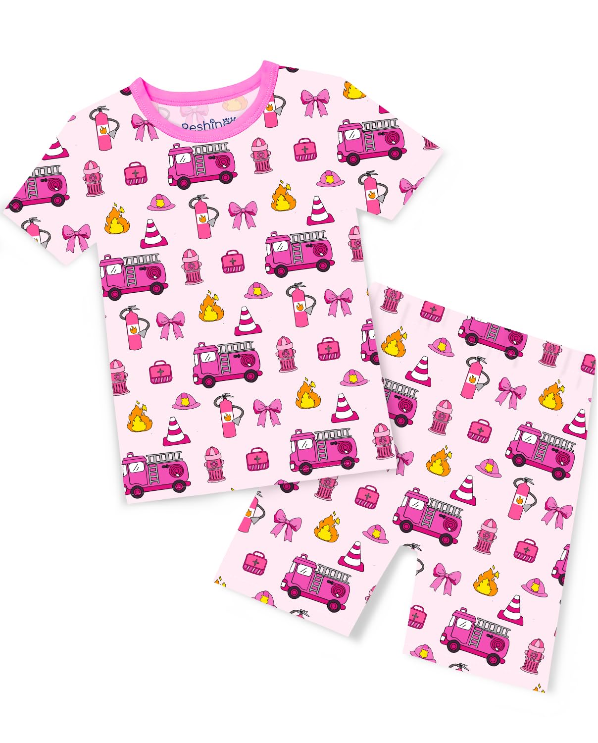 babee Reshinee Bamboo Viscose Toddler Unicorn Mermaid Girls Kids Pajamas Short Sleeve Summer Cool Snug fit Pjs, 2pcs