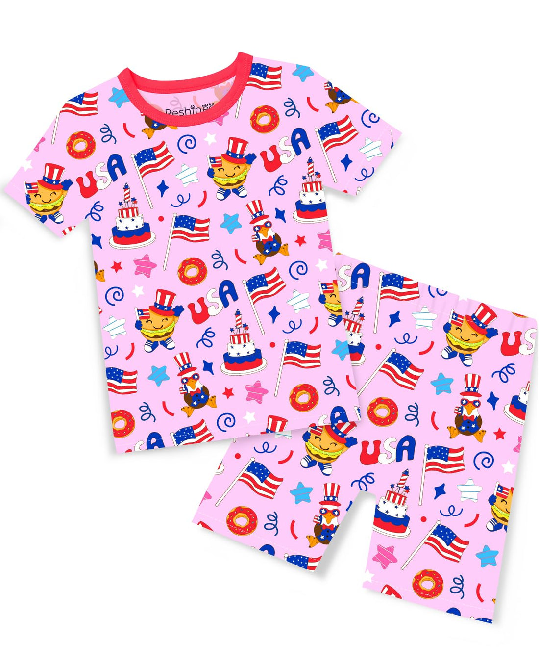 babee Reshinee Bamboo Viscose Toddler Unicorn Mermaid Girls Kids Pajamas Short Sleeve Summer Cool Snug fit Pjs, 2pcs