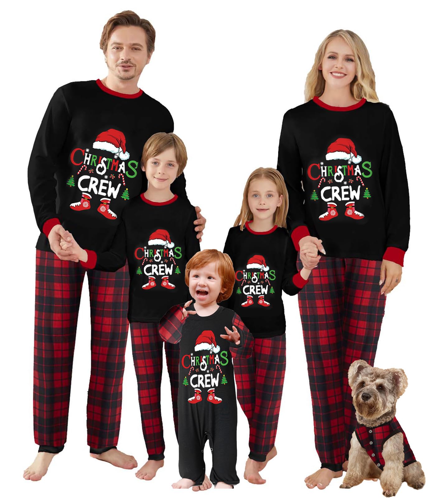 WephuPSho Christmas Family Matching Pajamas, Festive Xmas Jammies Sets for the Whole Family, Holiday Pjs Christmas