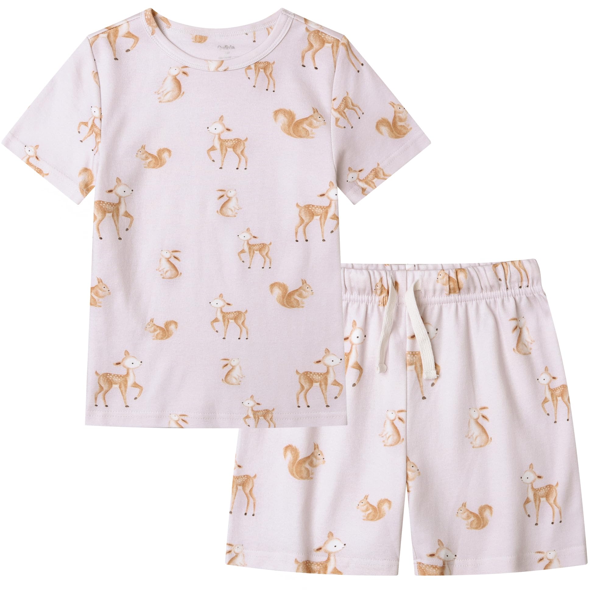 Owlivia 100% Organic Cotton Baby Short Sleeve Pajama Sets, Toddler Boy Girl 2-Piece Sleepwear