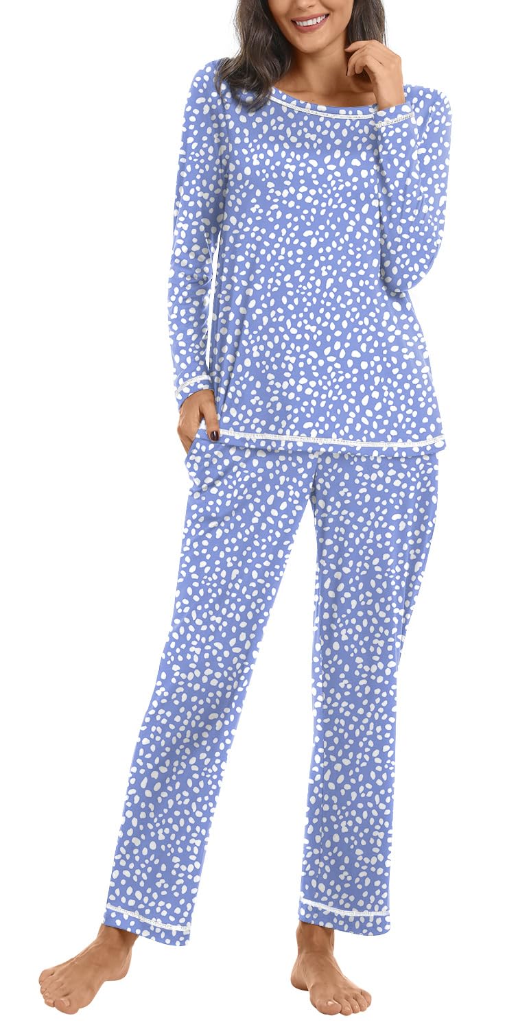 Netsmile Women's Pajama Sets 2 Piece Ladies Long Sleeve Pjs Fall Loungewear Soft Sleepwear with Pockets