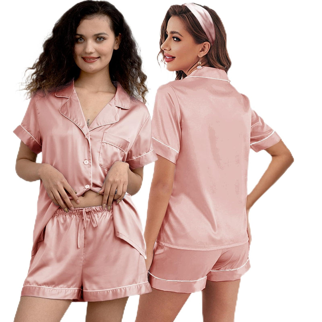3Pcs Silk Pajamas XS-4XL Womens Satin Pajama Short Floral Sleepwear Bride Soft Pj Lounge Sets Pjs Shorts Set WEBE CLOTHING