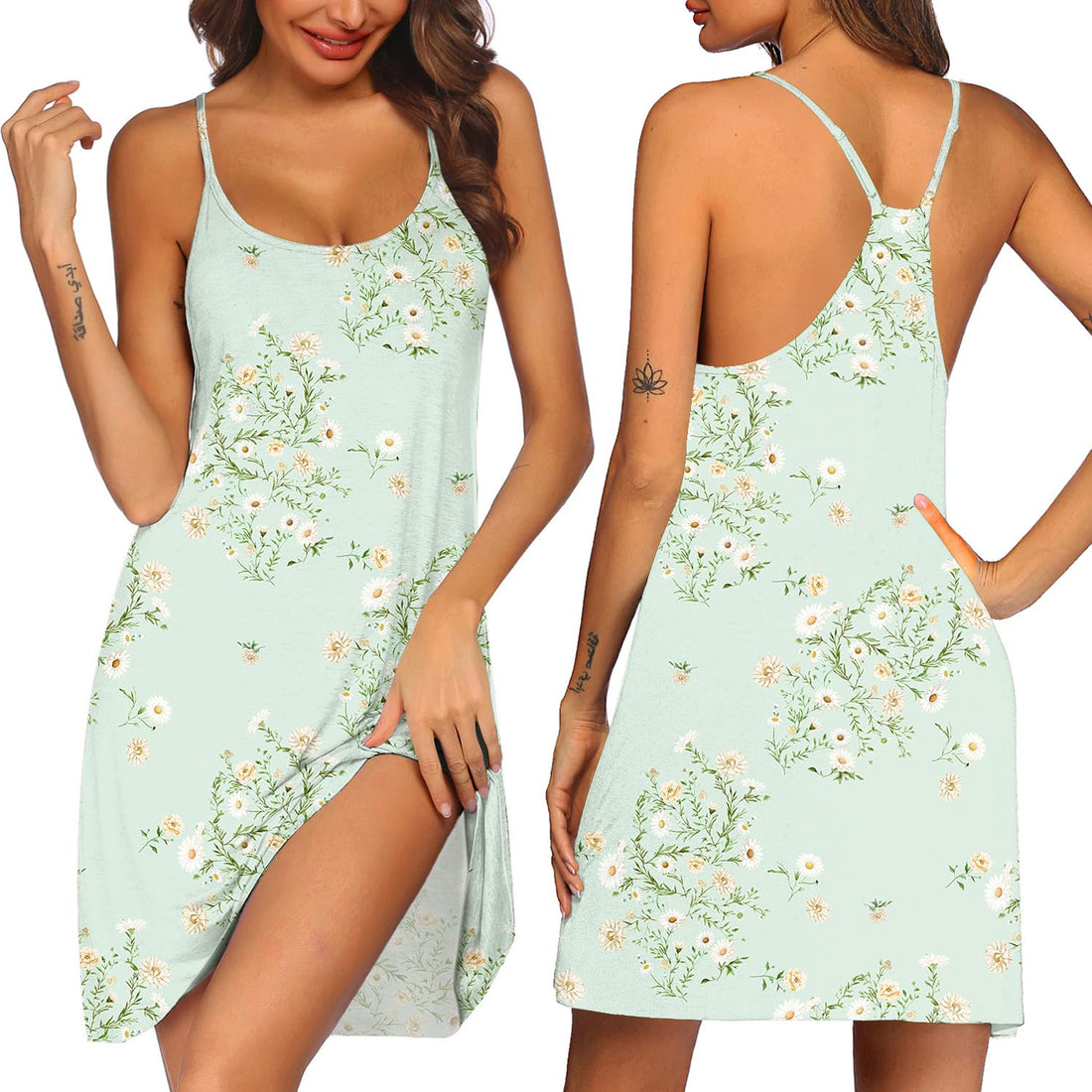 Ekouaer Women's Racerback Sleeveless Nightgown