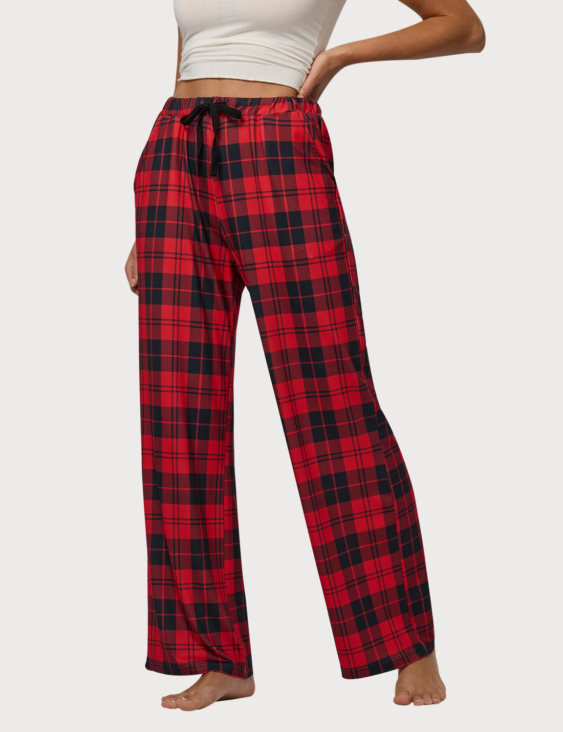 Women Pajama Pants 3-Pack Plaid Sleep Lounge PJ Bottoms with Pockets