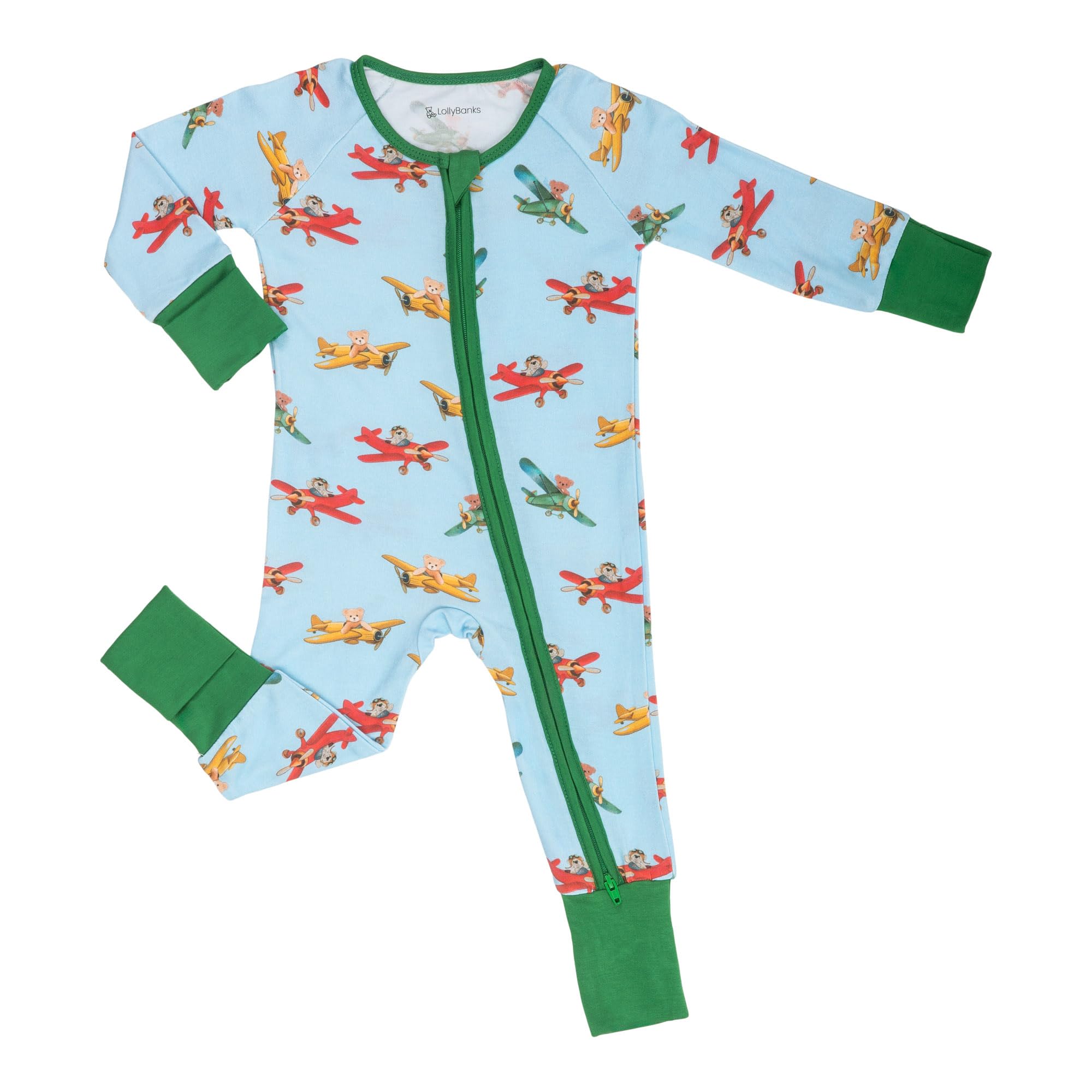LollyBanks Baby Pajamas, Long Sleeve Baby Romper with 2-Way Zipper, 95% Viscose from Bamboo and 5% Spandex, Infant Sleepers