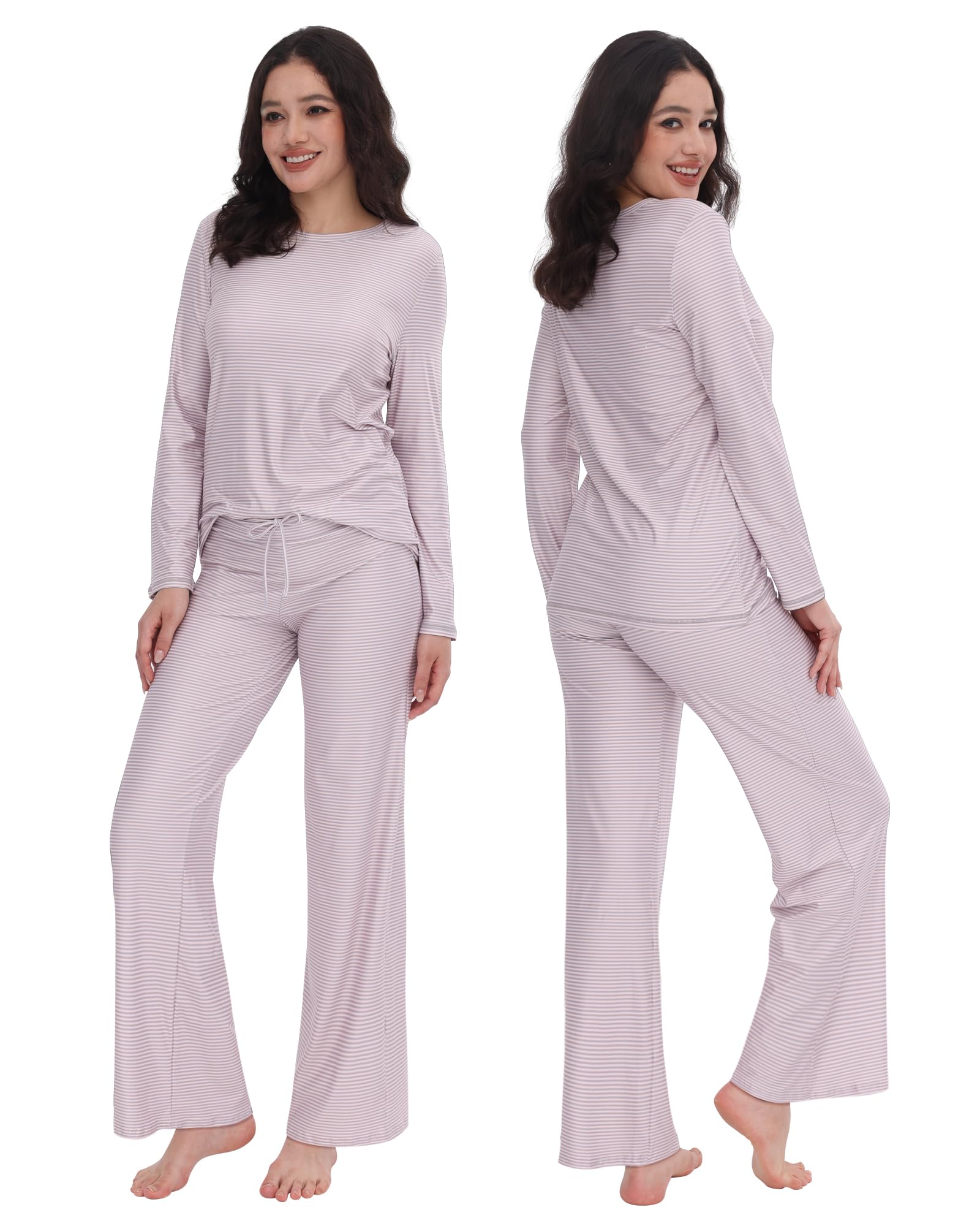 ZOOSIXX Womens Pajama Sets - Soft 2 Piece Lounge Sets for Women, Long Sleeve Sleepwear & Loungewear Pjs Set WEBE CLOTHING