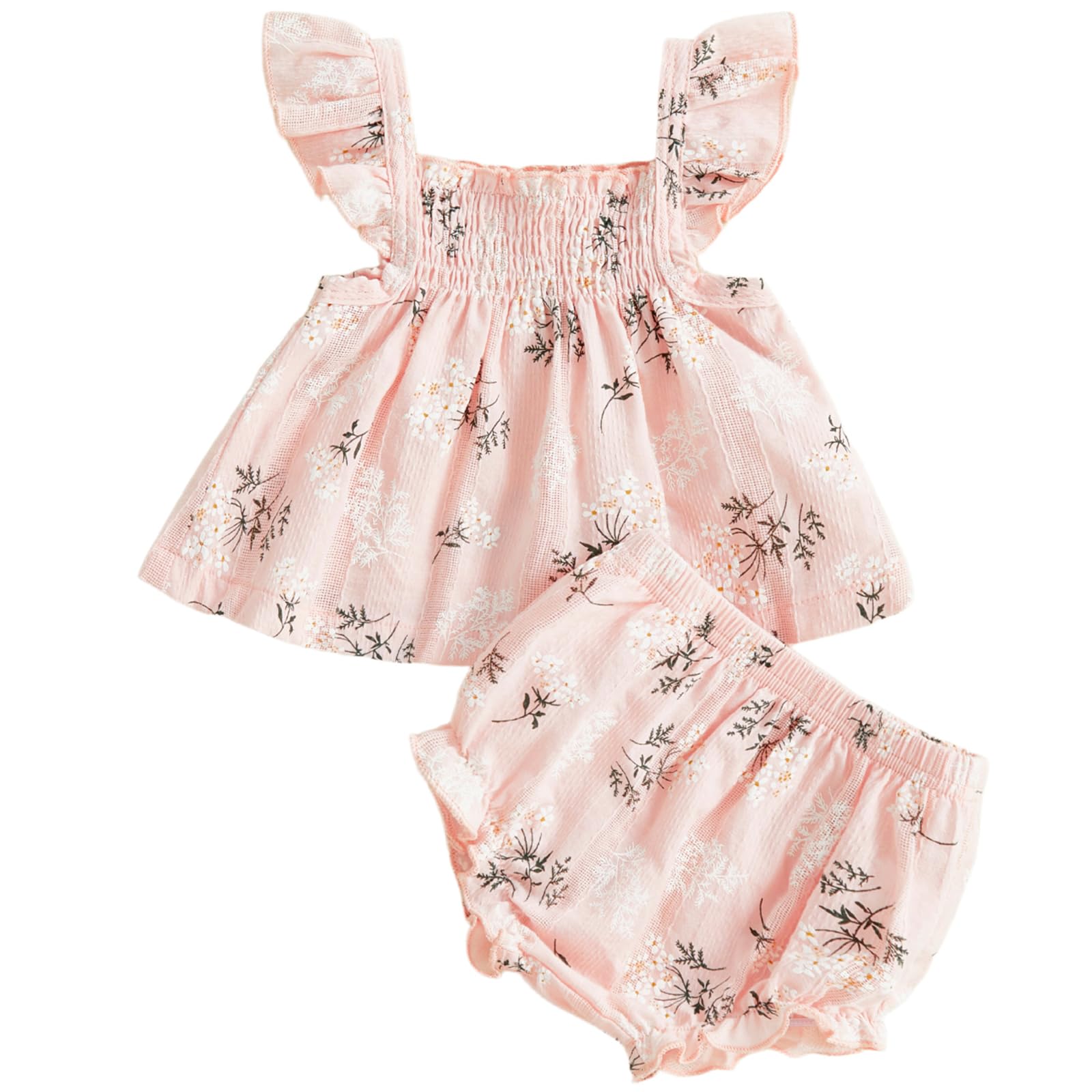Mubineo Baby Girl Summer Clothes Cute Ruffle Tops Dress Shorts Outfits Set Infant Toddler Shirt Bloomers Princess Outfit WEBE CLOTHING