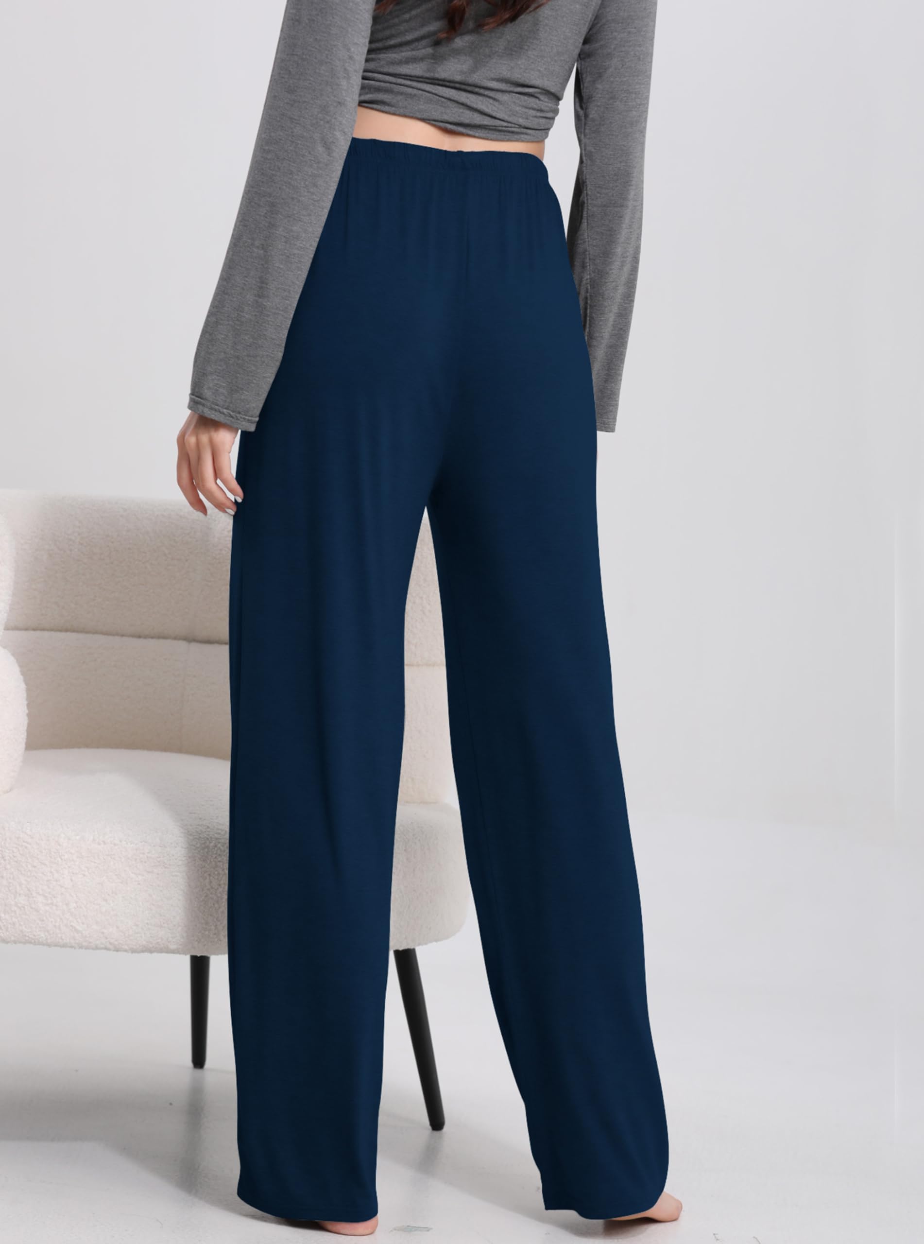 FEQO 3 Pack Women's Lounge Pants Wide Leg Yoga Pants Soft Pajama Bottoms Drawstring Casual Loose Sweatpants