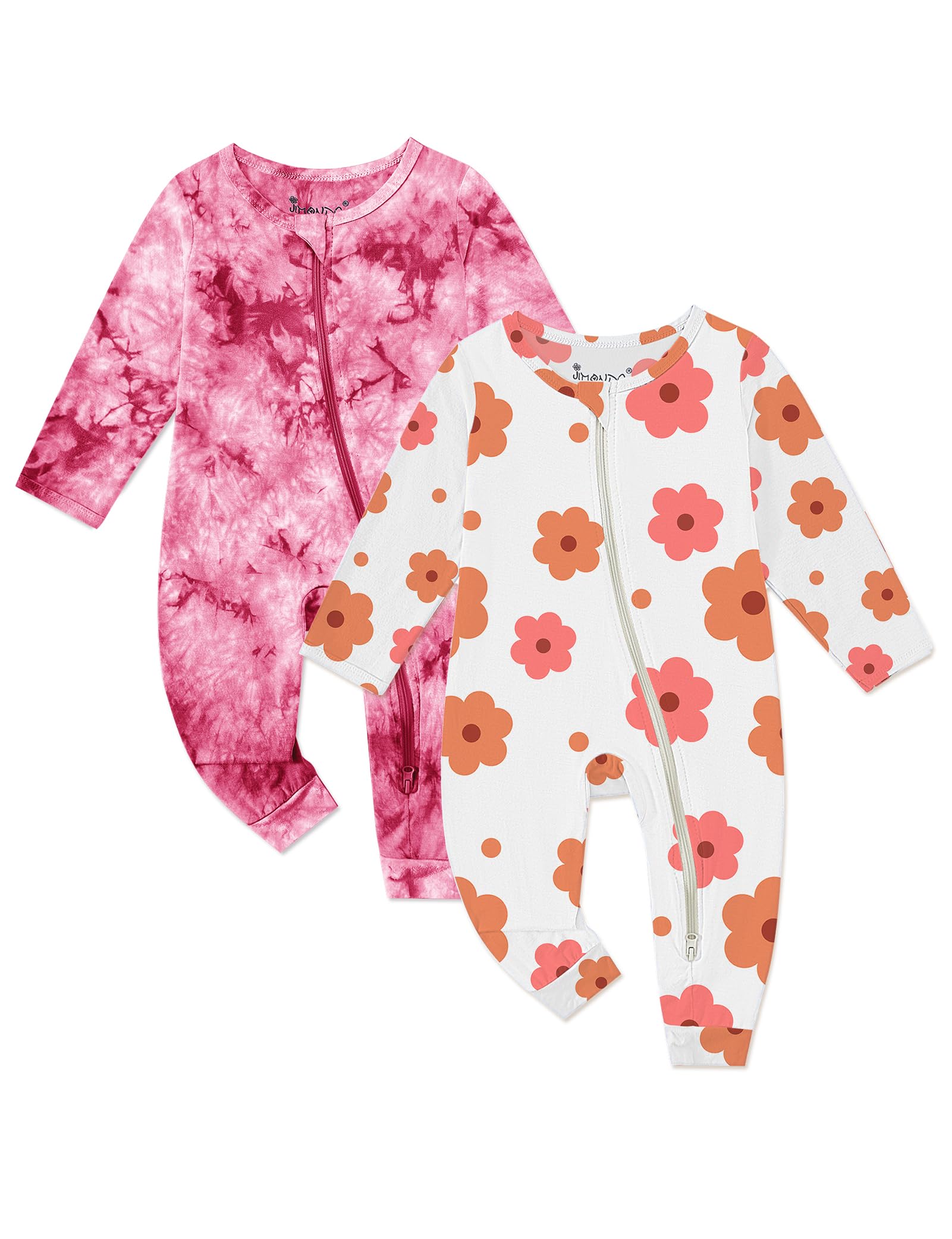 Baby Girls Boys Footless Romper 2 Way Zipper Soft Rayon Outfits, Outdoor Tie-dye Long Sleeve Clothes Jumpsuit WEBE CLOTHING