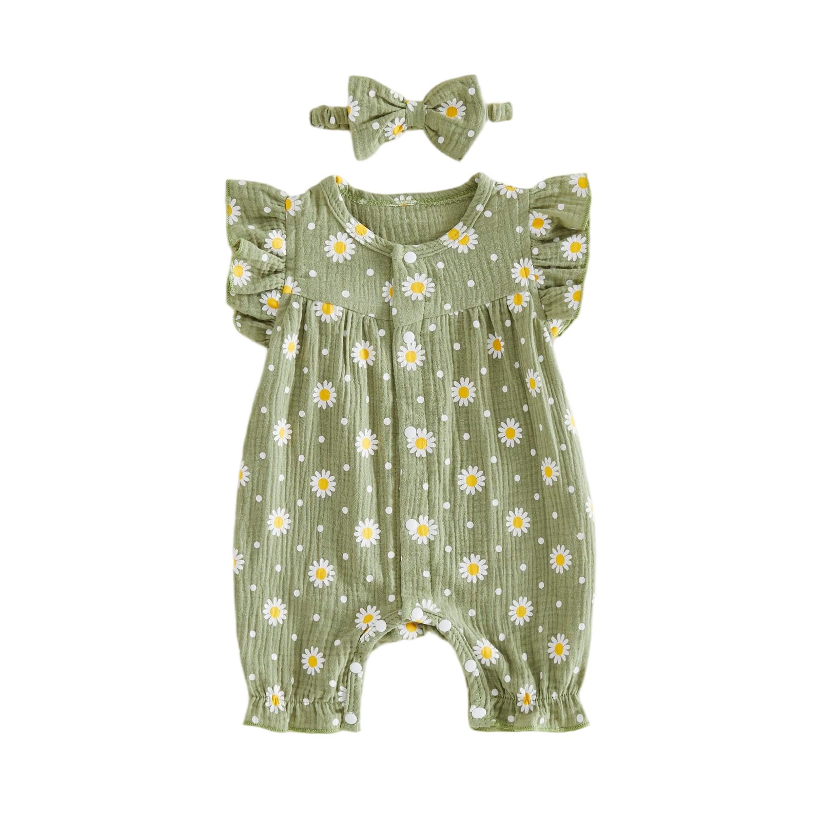 YINGISFITM Newborn Baby Girl Summer Clothes Short Sleeve Bubble Romper Bow Shorts Jumpsuit Infant Outfit 0 3 6 9 12 18 Months WEBE CLOTHING