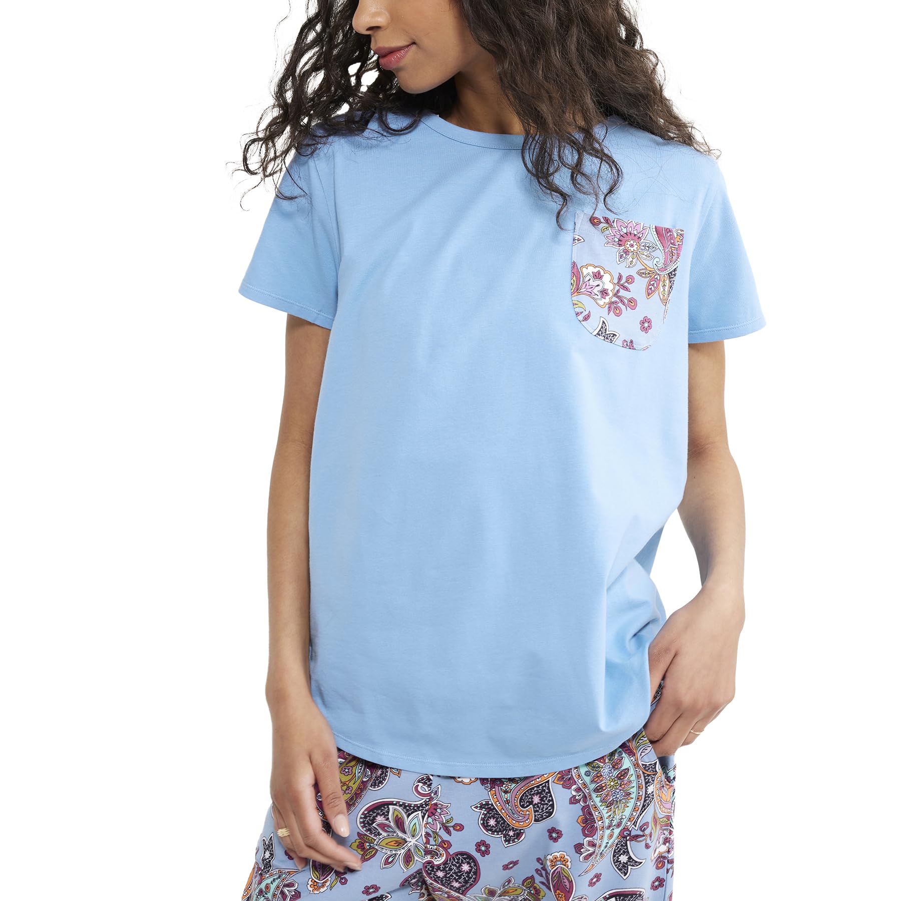 Vera Bradley Women's Cotton Short Sleeve Crewneck Pajama T-Shirt WEBE CLOTHING