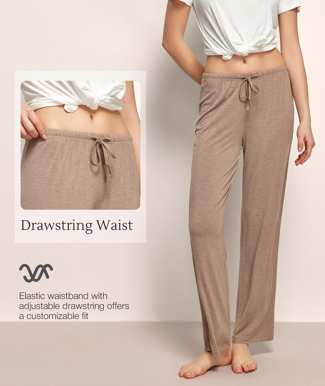 GYS Bamboo Viscose Women's Pajama Pants, Lightweight Comfy Casual Lounge Yoga Pants, Pj Bottoms Sleep Pants with Drawstring