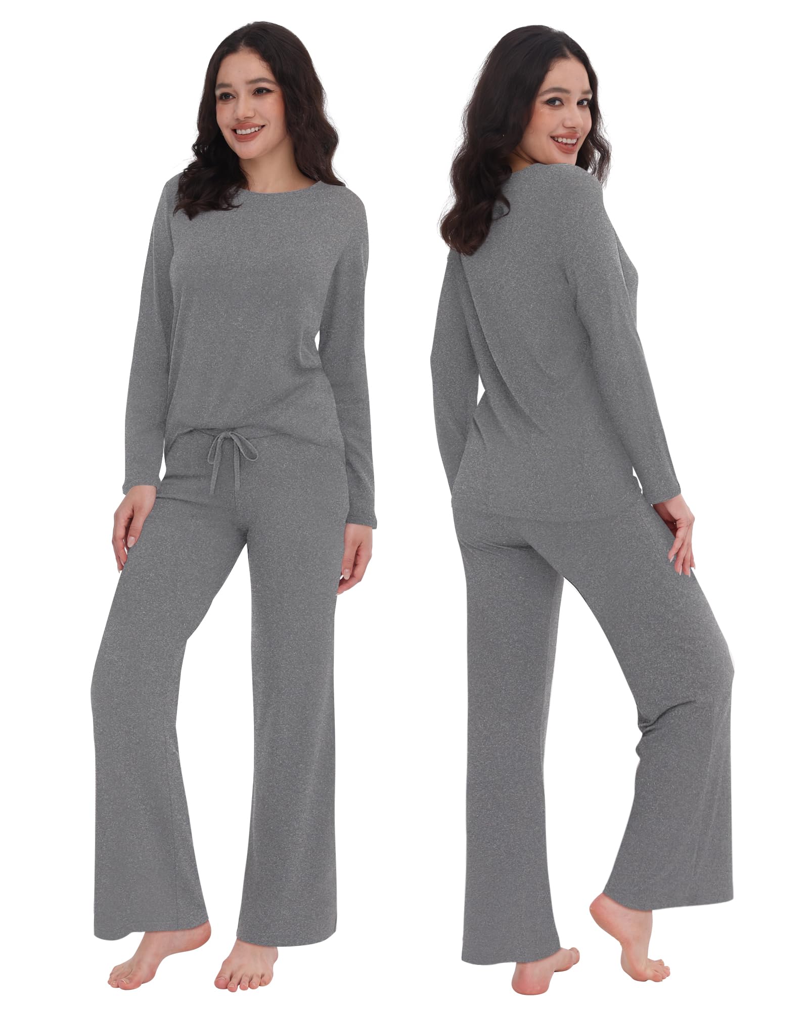 ZOOSIXX Womens Pajama Sets - Soft 2 Piece Lounge Sets for Women, Long Sleeve Sleepwear & Loungewear Pjs Set WEBE CLOTHING