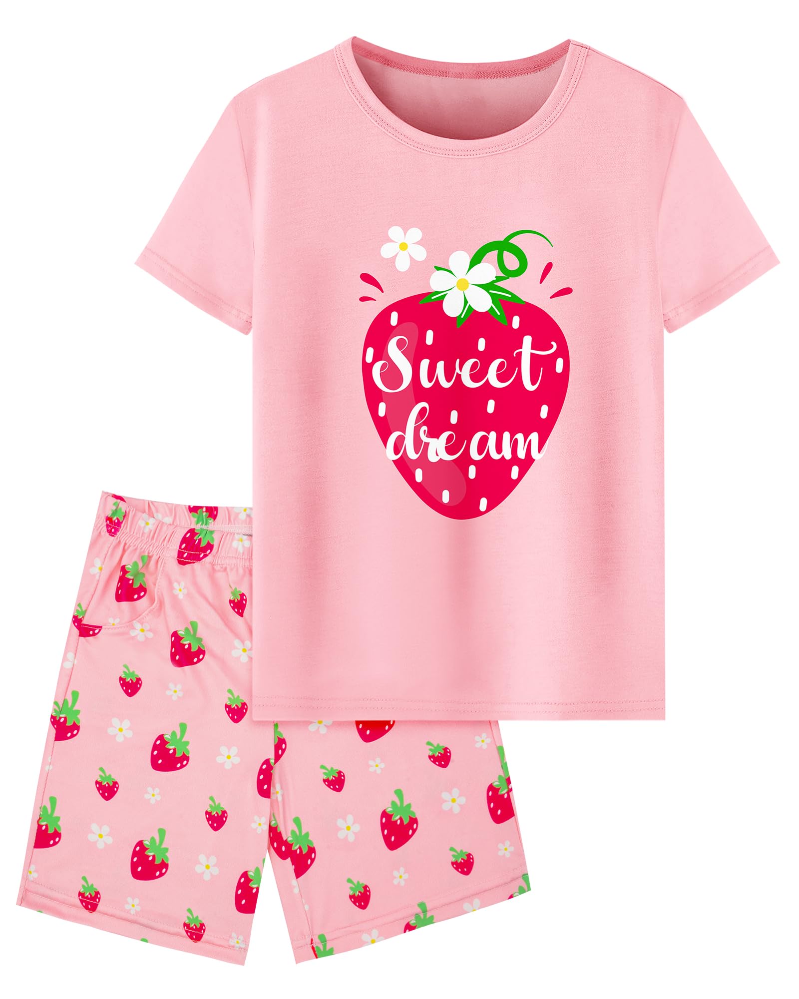 Sylfairy Girls Pajamas Short Sleeve Toddler Girls Summer Short Sets Sleepwear Clothes Kids Pajamas