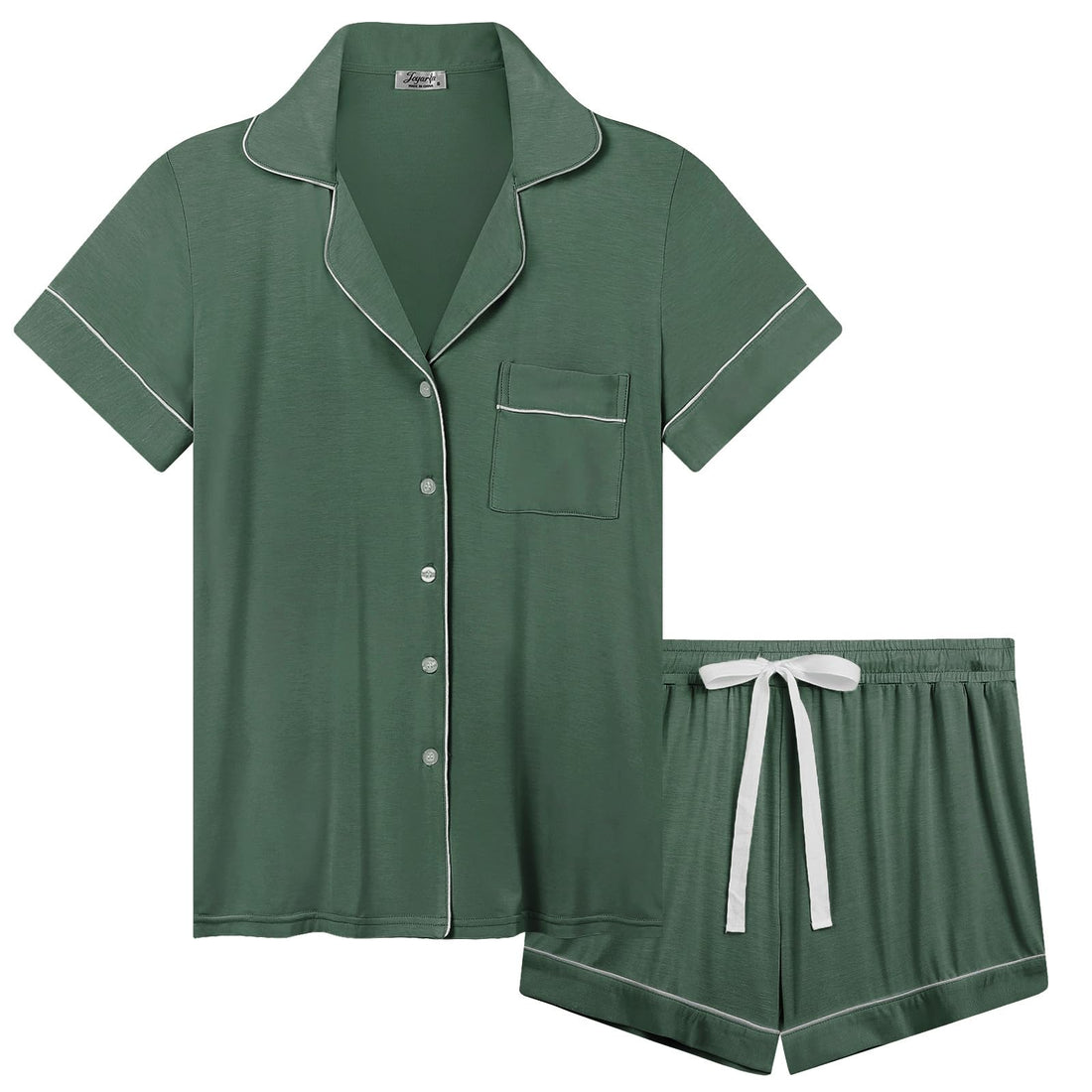 Joyaria Women's Cooling Bamboo Viscose Pajamas Shorts Set Button Front | Moisture Wicking, Cool & Lightweight, Breathable PJs for Night Sweats