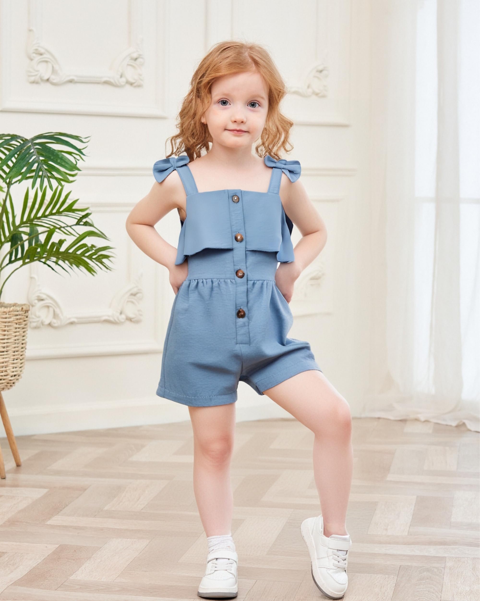 XUANHAO Baby Girl Clothes Summer Romper Outfits for Girls Cute Infant Toddler One-Piece Jumpsuit Ruffle Shorts Sets 6M-3Y WEBE CLOTHING