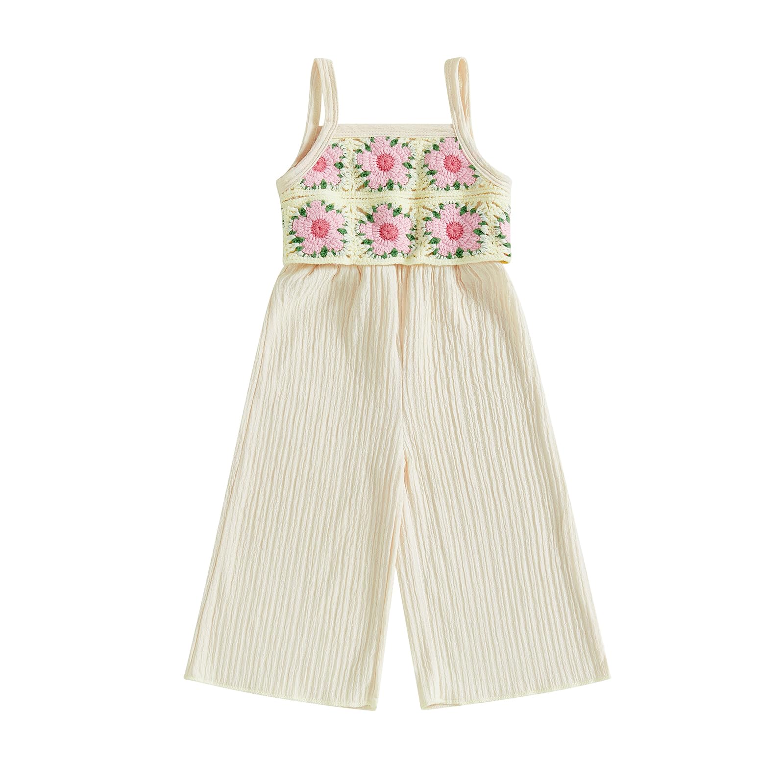 Baby Girl Outfits Crocheted Ruffled Camisole And Elastic Pants Set 6 12 18 24 Months 2 3 4 T WEBE CLOTHING