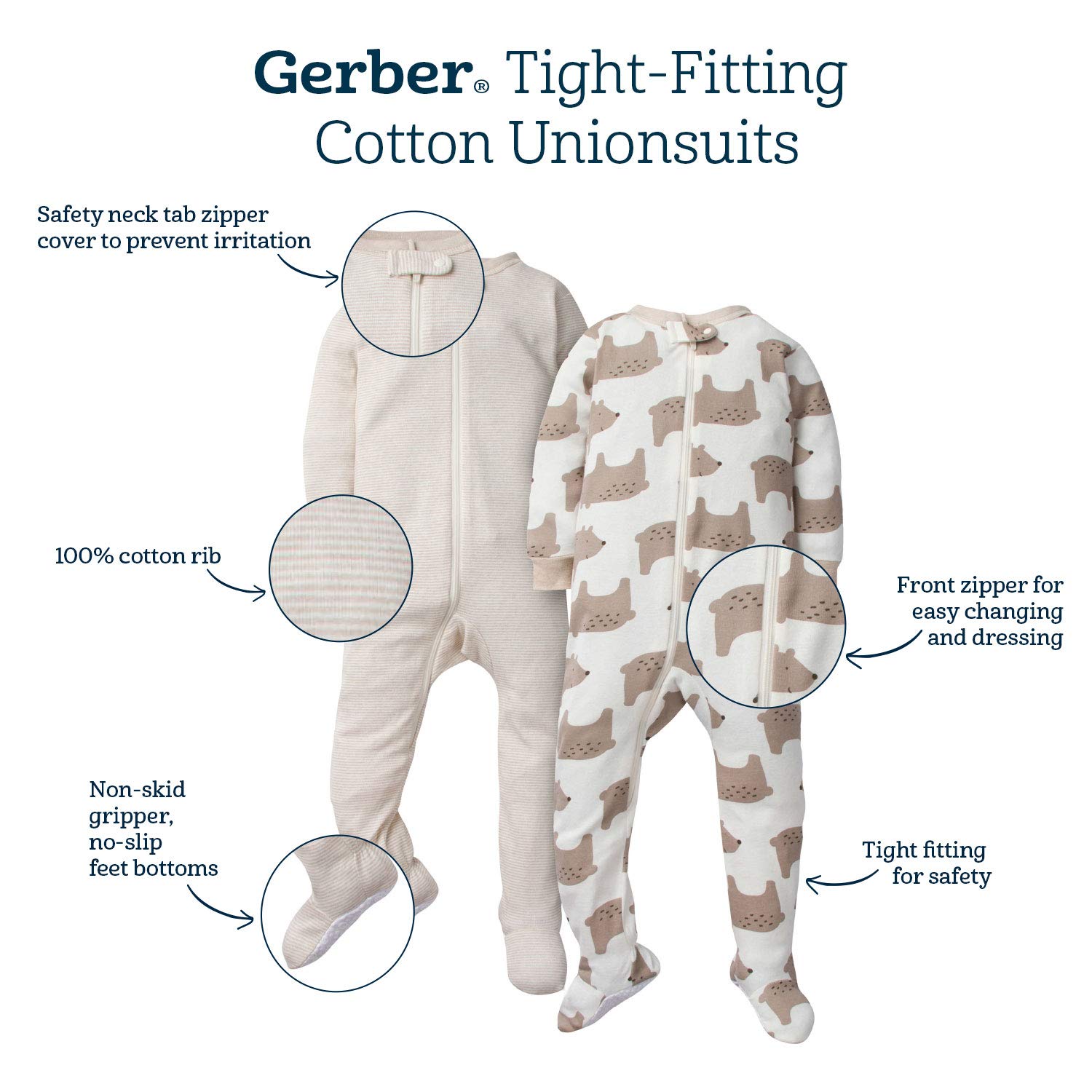 Gerber Baby-Boys 2-Pack Footed Pajamas