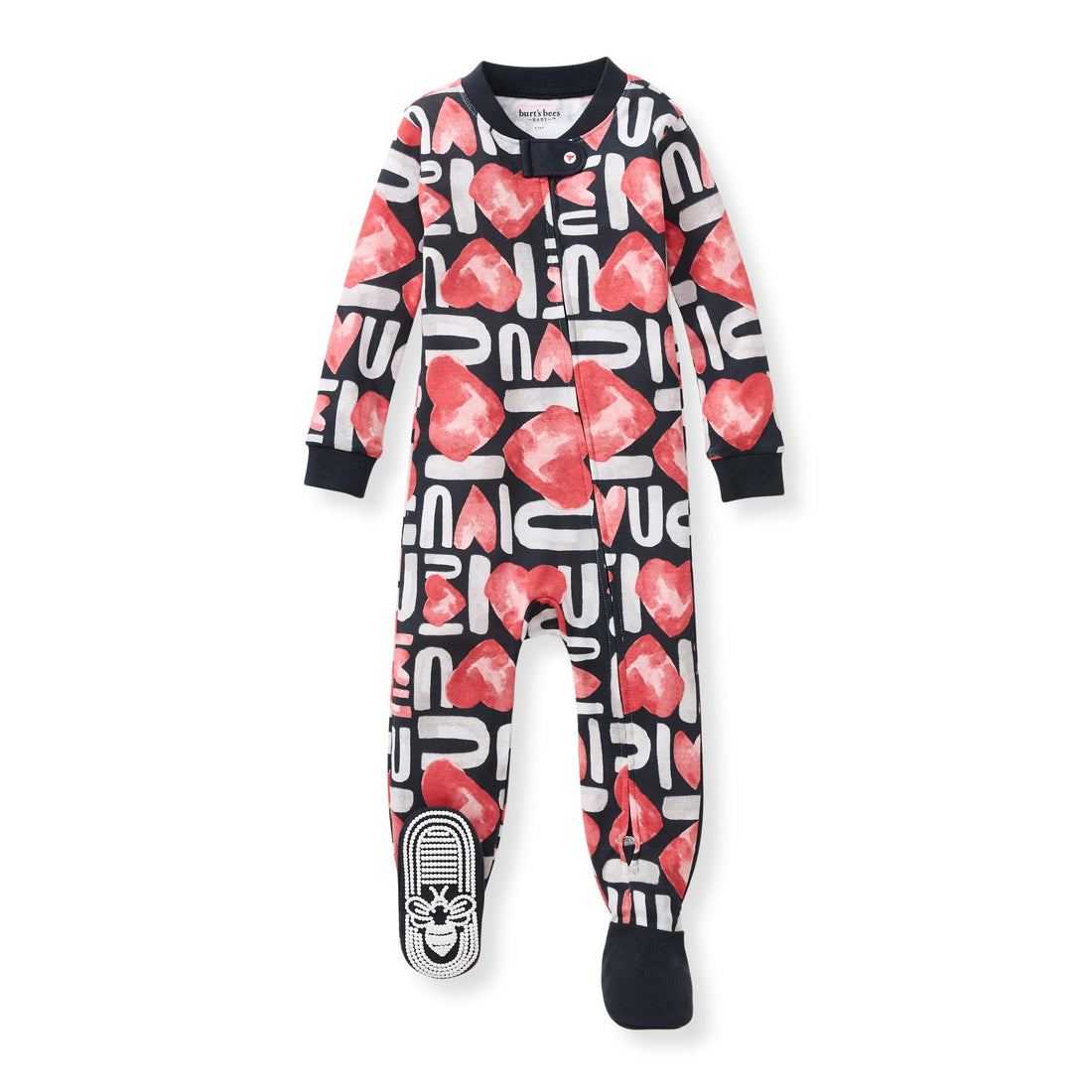 Burt's Bees Baby Organic Cotton Footed Pajamas for Boys, Zipper PJ Sleeper, Snug Fit Sleepwear with Non-Slip Bee Grips