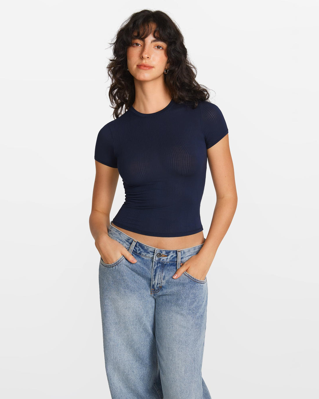 Natrelax Short Sleeve Going Out Tops for Women Modal Ribbed T Shirt Crewneck Summer Basic Slim Fit Sleep Tee WEBE CLOTHING
