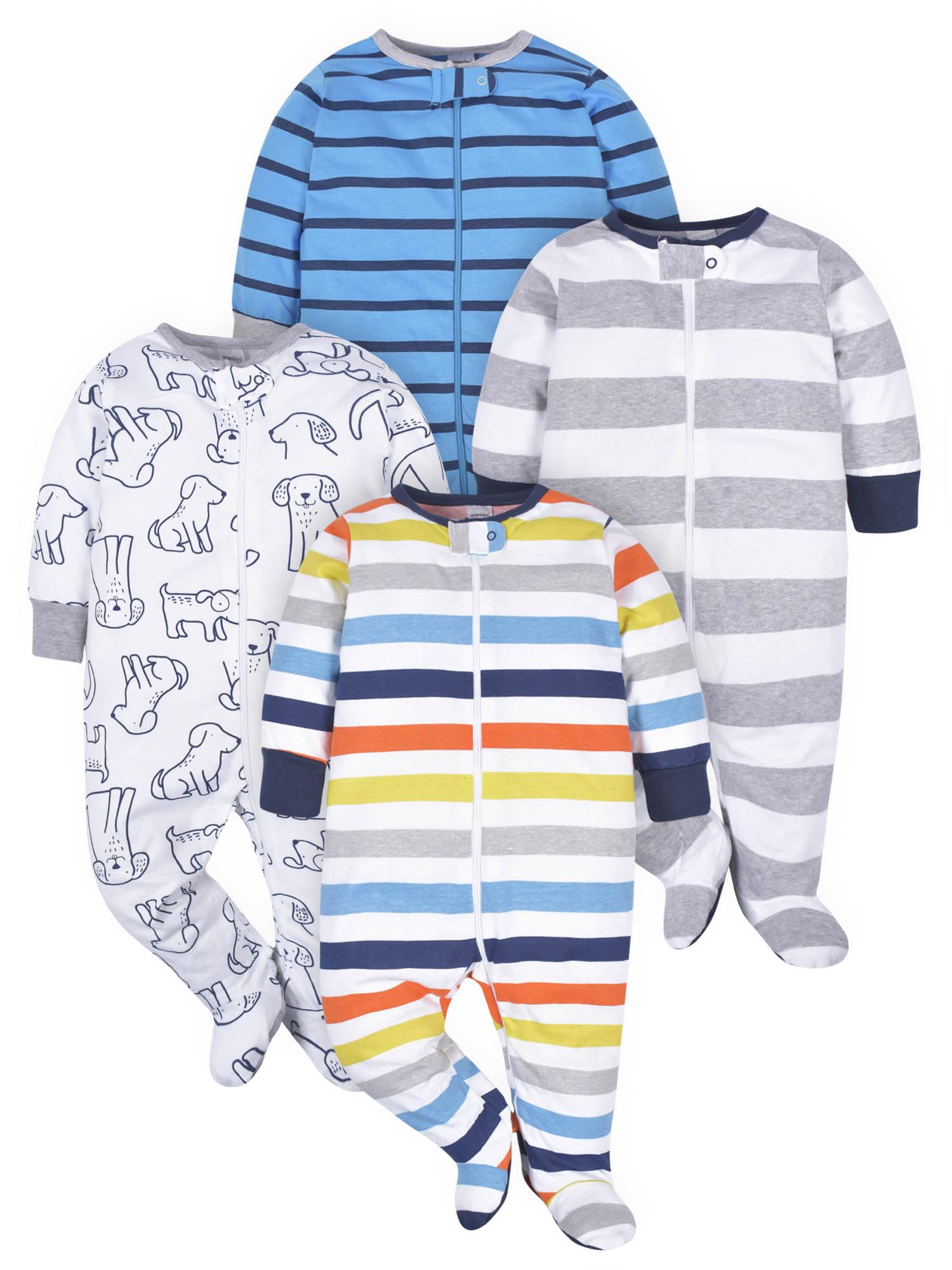 Onesies Brand Baby Boys 4-Pack Sleep 'N Play Footies