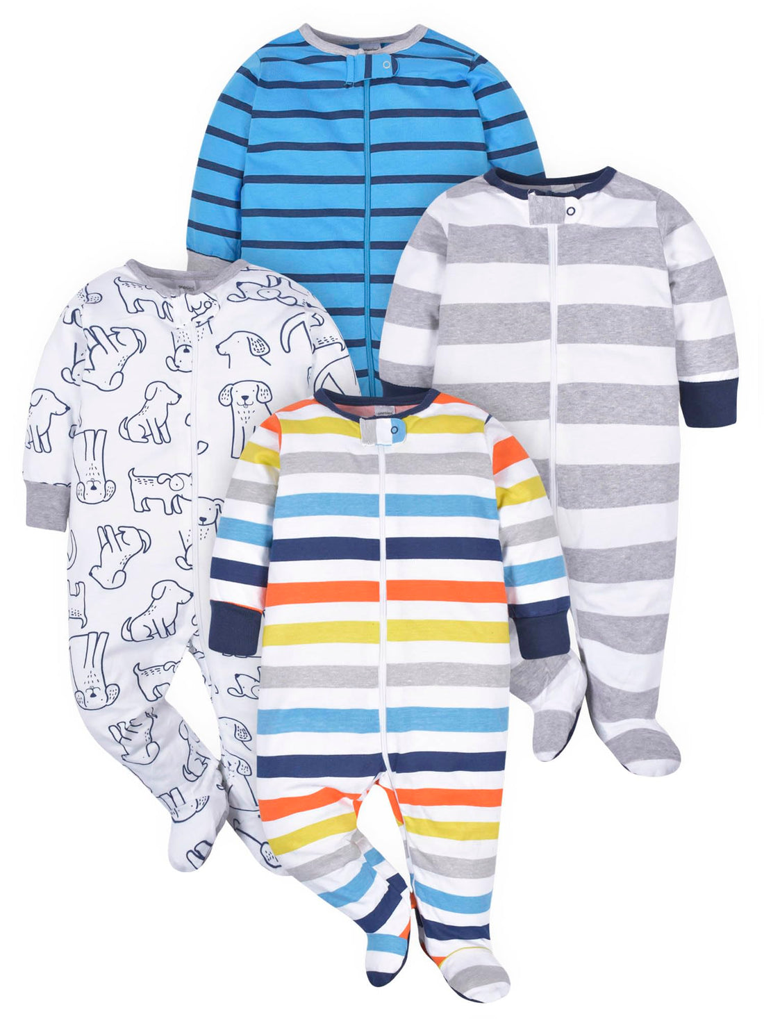 Onesies Brand Baby Boys 4-Pack Sleep 'N Play Footies