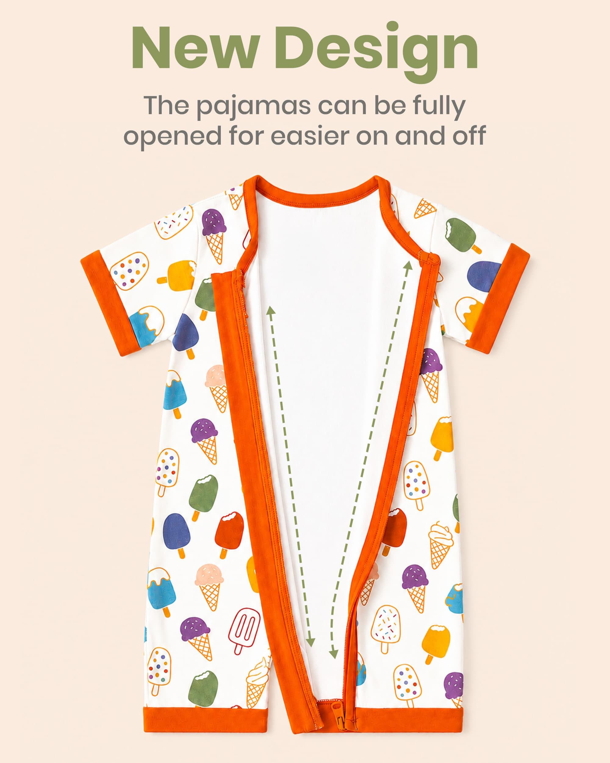 OPAWO Bamboo Baby Pajamas 3 Pack, Double Zipper Bamboo Sleepers for Baby Boy Girl Romper, Toddler Summer Clothes Outfit 0-24M WEBE CLOTHING