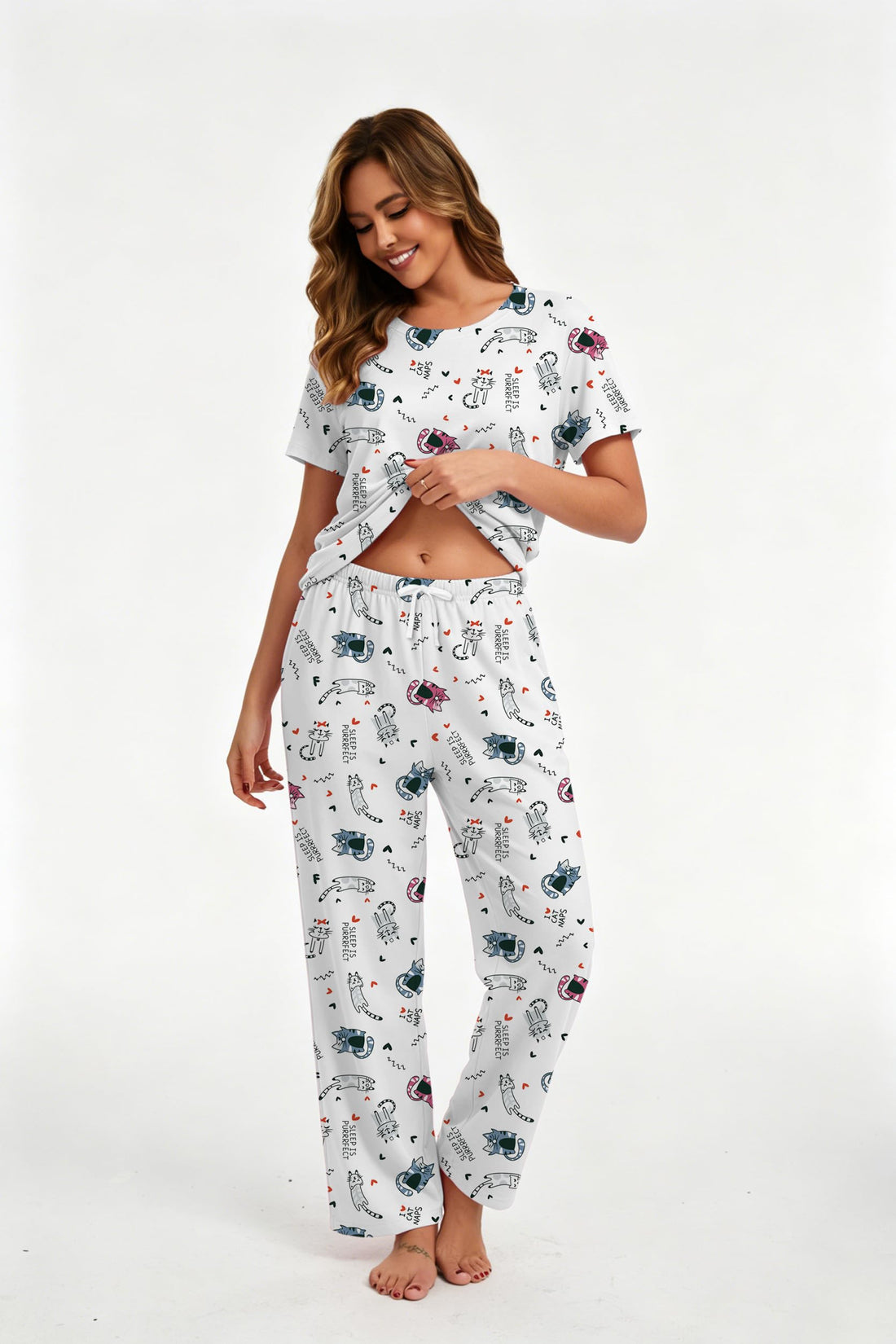 2 Piece Pjs Set For Womens Pajamas Lounge Set Long Sleeve Joggers Pants Sleepwear with Pockets WEBE CLOTHING