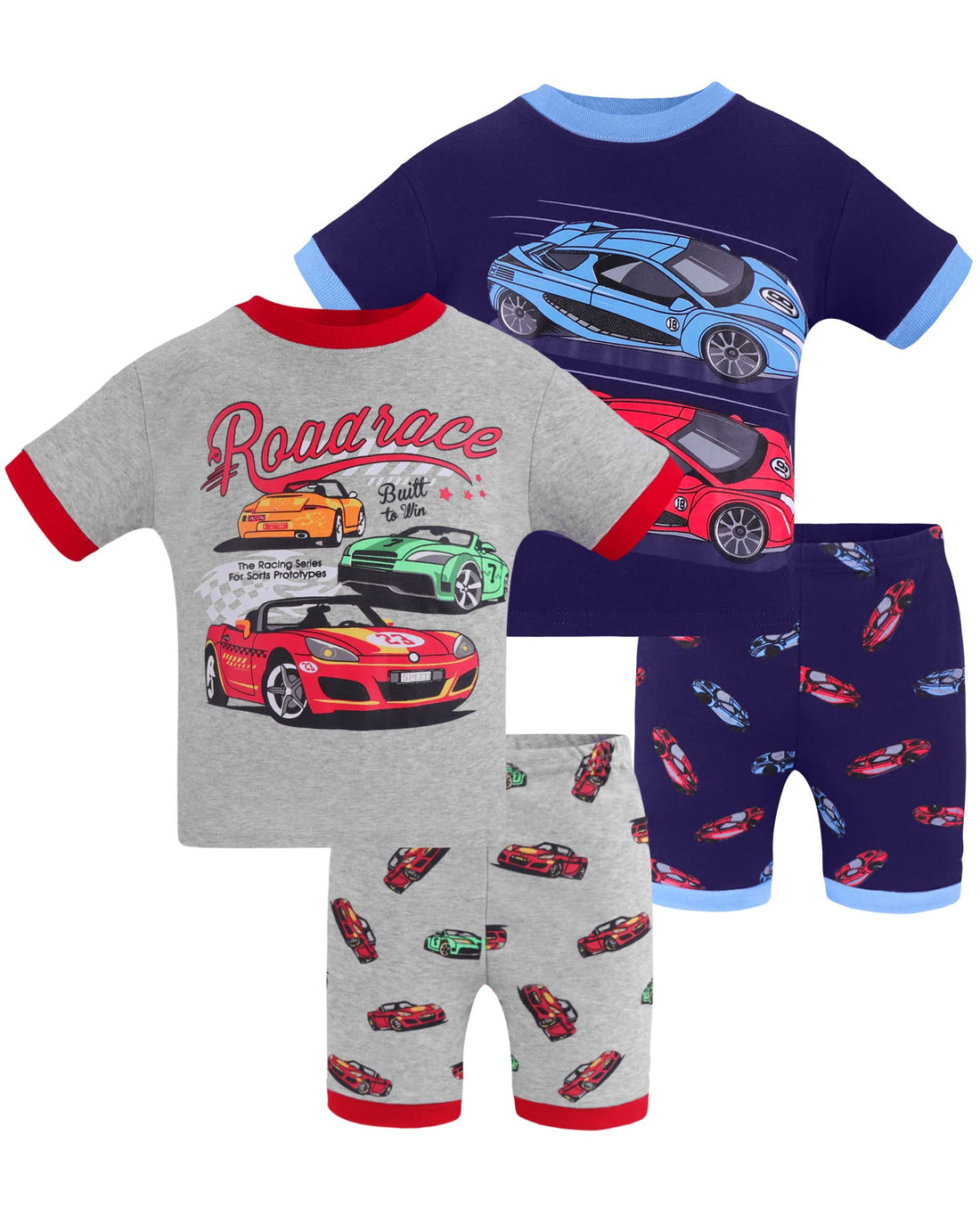 DAUGHTER QUEEN Boys Pajamas 4 Pieces Short Set 100% Cotton Sleepwear Size 18 Months-12 Years