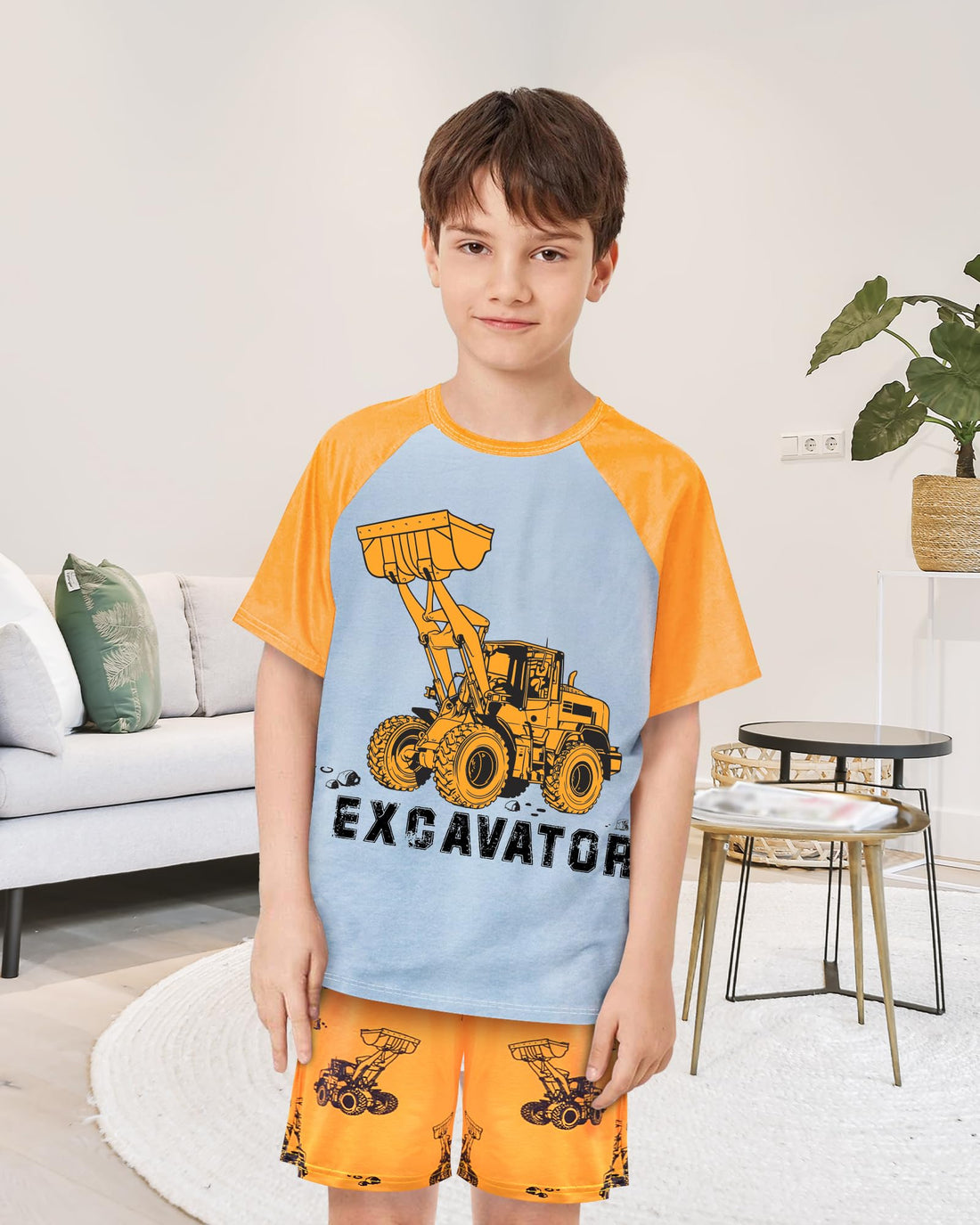 PASHOP Boys Pajamas Little Boys Summer Pajamas 2 Piece Short Sleeve Top and Shorts Sets Kids Pjs Sleepwears 3-10 Years