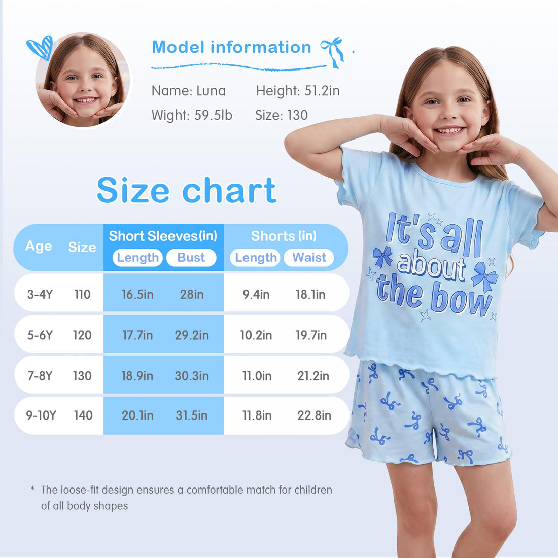 Play Tailor Girls Pajamas for Toddler Ruffled Kids Pajamas Set Short Sleeves Summer Pjs Sleepwear for Girl