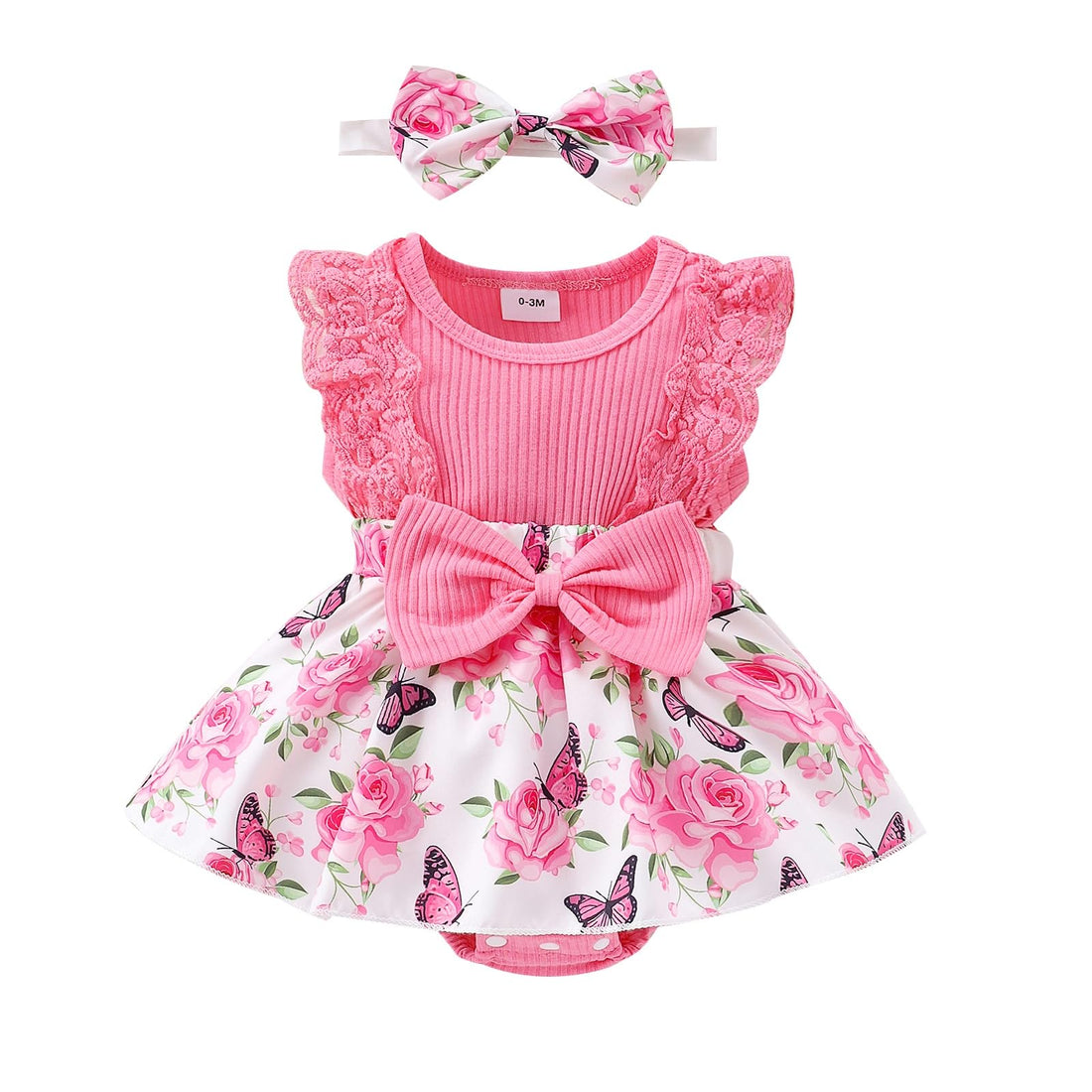 Baby Girl Clothes Newborn Romper Dress Infant Lace Ruffle Sleeveless Summer Outfits with Headband 0-12 Months WEBE CLOTHING