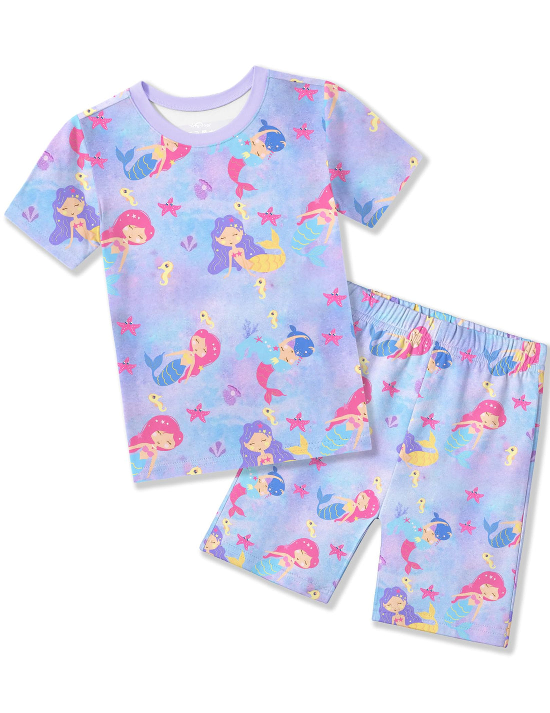 Arshiner Pajamas for Girls Summer Short Sleeve Sleepwear Kids Soft Cute Snug Fit Pjs Sets