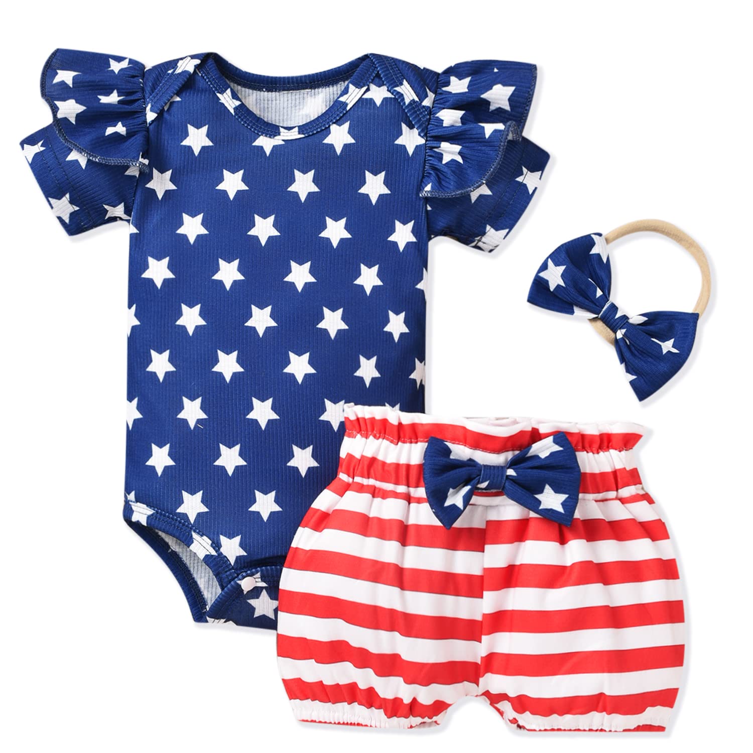 Aalizzwell Baby Girls Ribbed Bodysuit Bloomer Shorts Outfits Summer Clothes WEBE CLOTHING