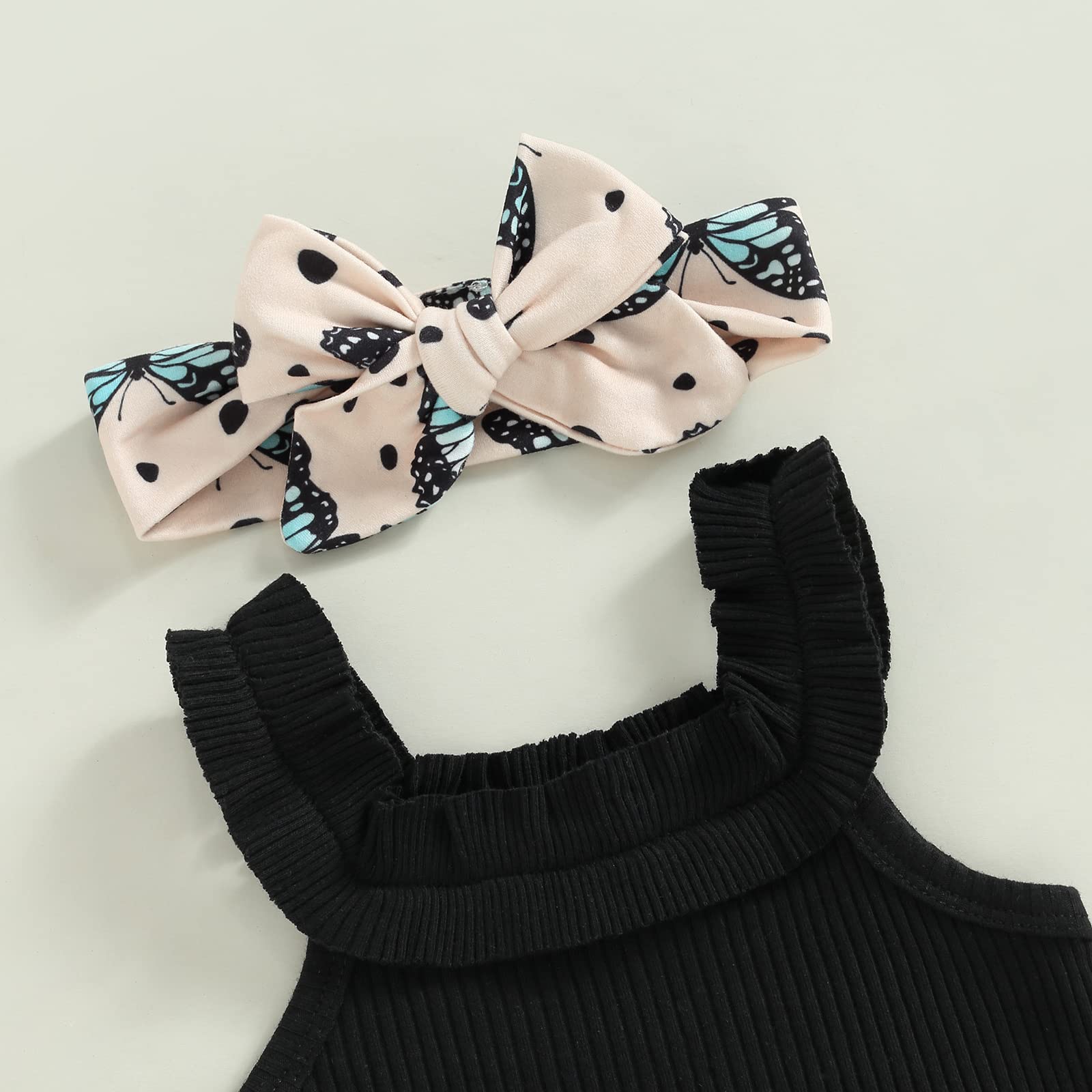 Newborn Baby Girl Summer Clothes Sleeveless Floral Top Ribbed Shorts Boho Outfit Set WEBE CLOTHING