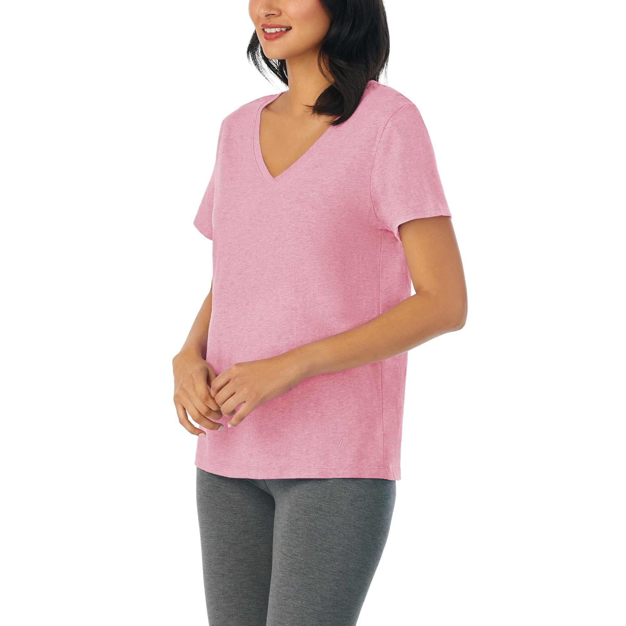 Nautica Womens Sleep Shirt - Lightweight, Breathable Pajama Top - Cotton Knit Jersey V-Neck Sleepwear and Loungewear WEBE CLOTHING