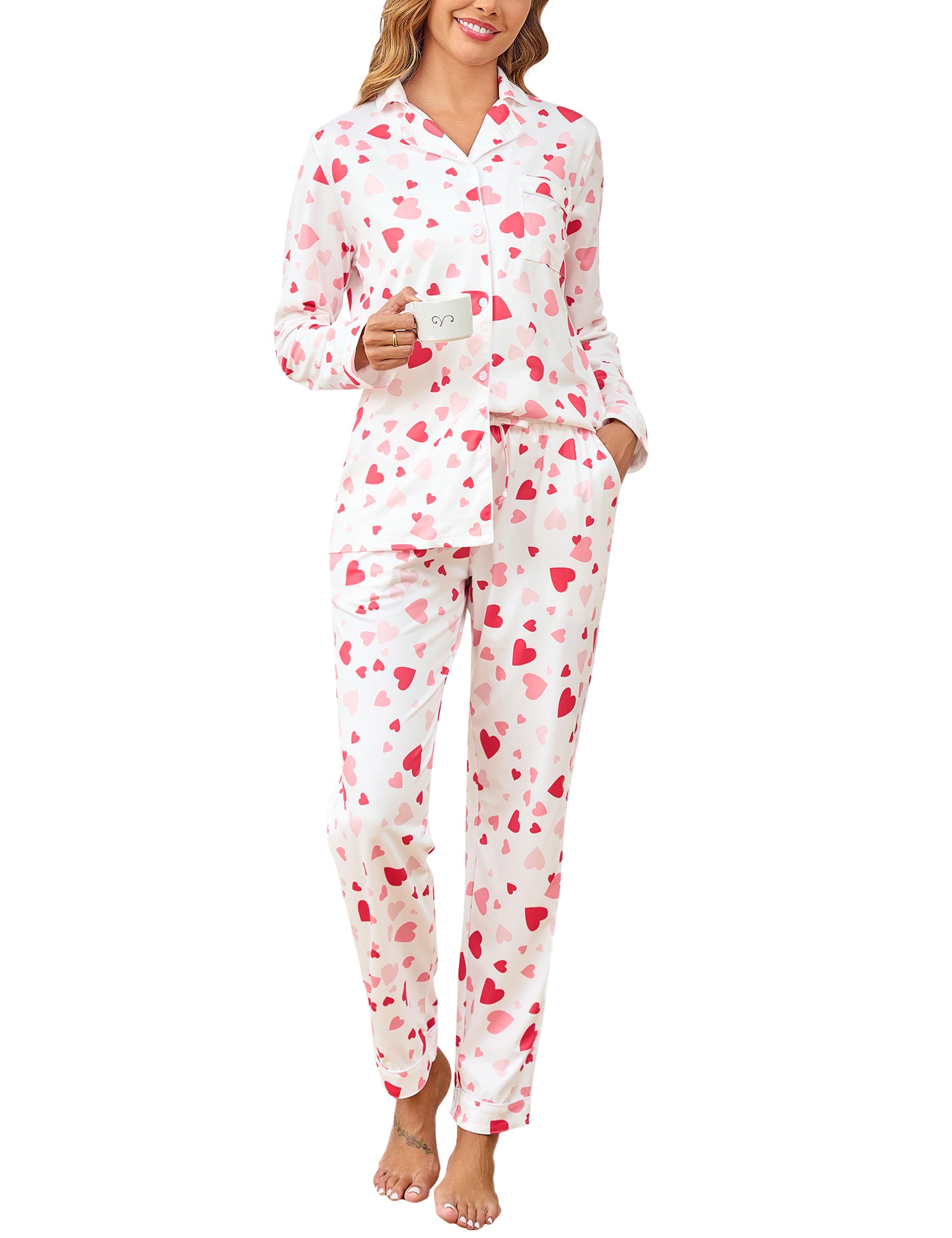 iClosam Christmas Family Matching Pajamas Long Sleeve Button Down Pj Set Festival Party Sleepwear