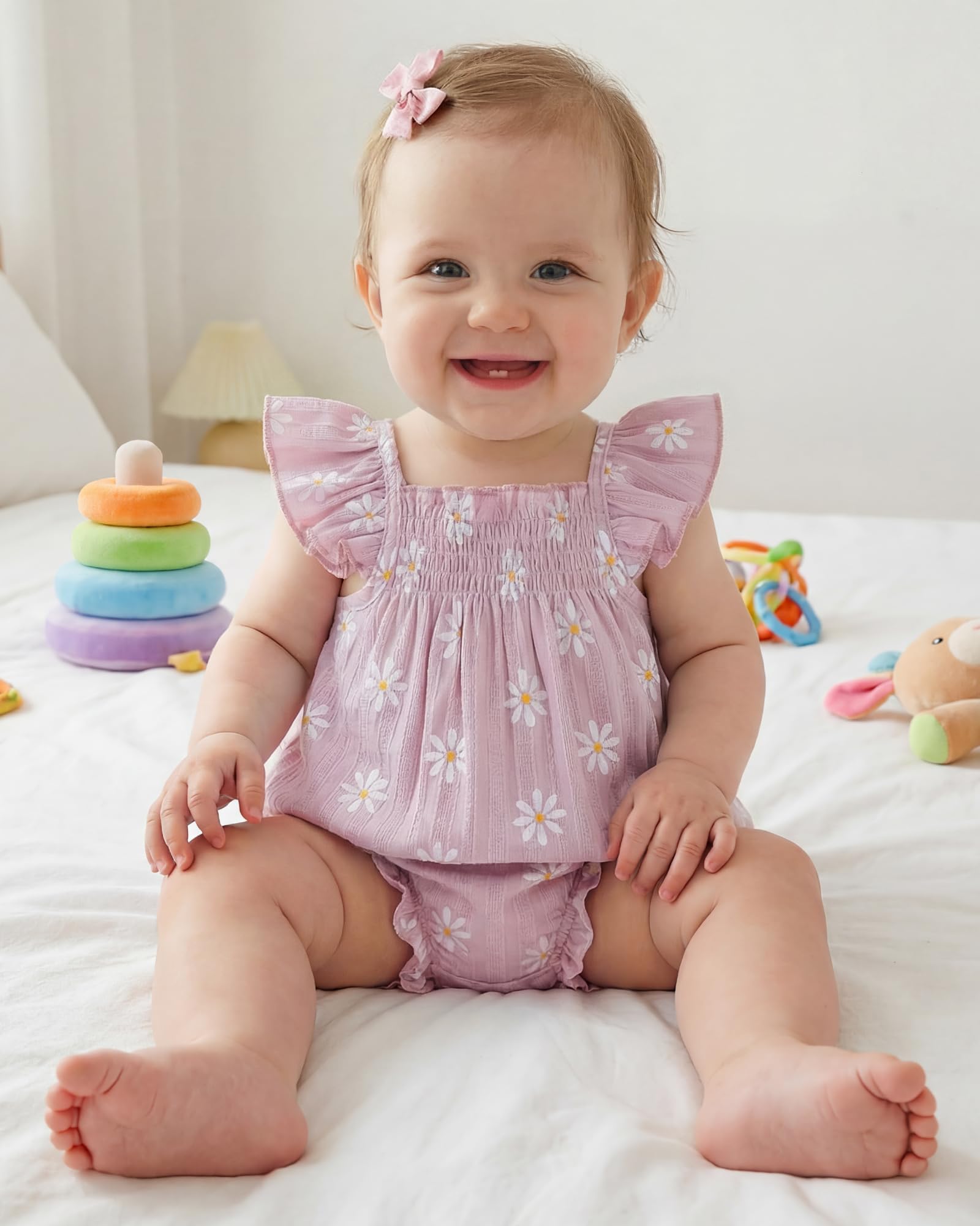 Jecson Newborn Baby Girl Summer Clothes Infant Girl Outfits Sleeveless Ruffle Top and Bloomers Shorts Set 0 3 6 12 Month WEBE CLOTHING