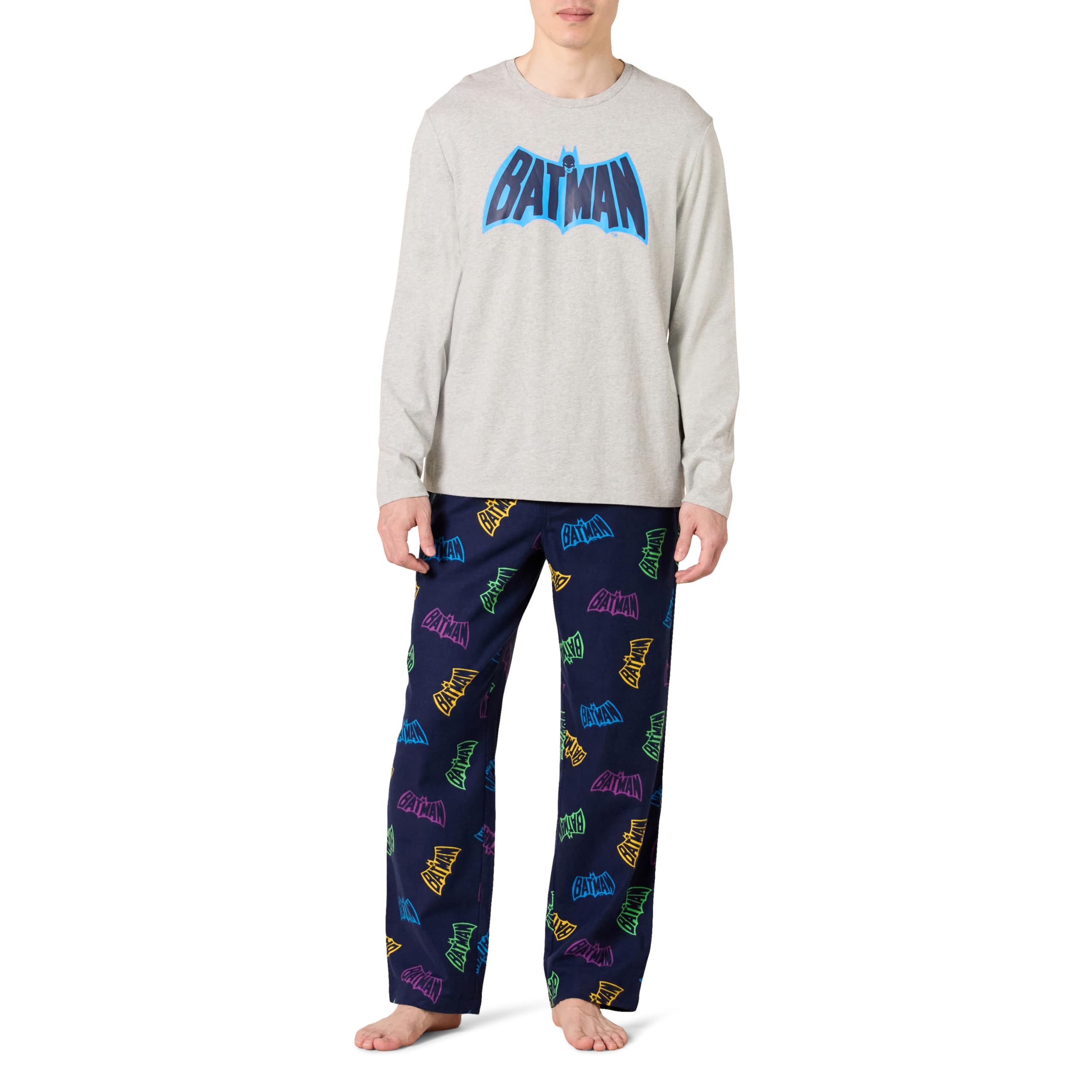 Amazon Essentials Men's Flannel Pant and Long-Sleeve T-Shirt Pajama Set