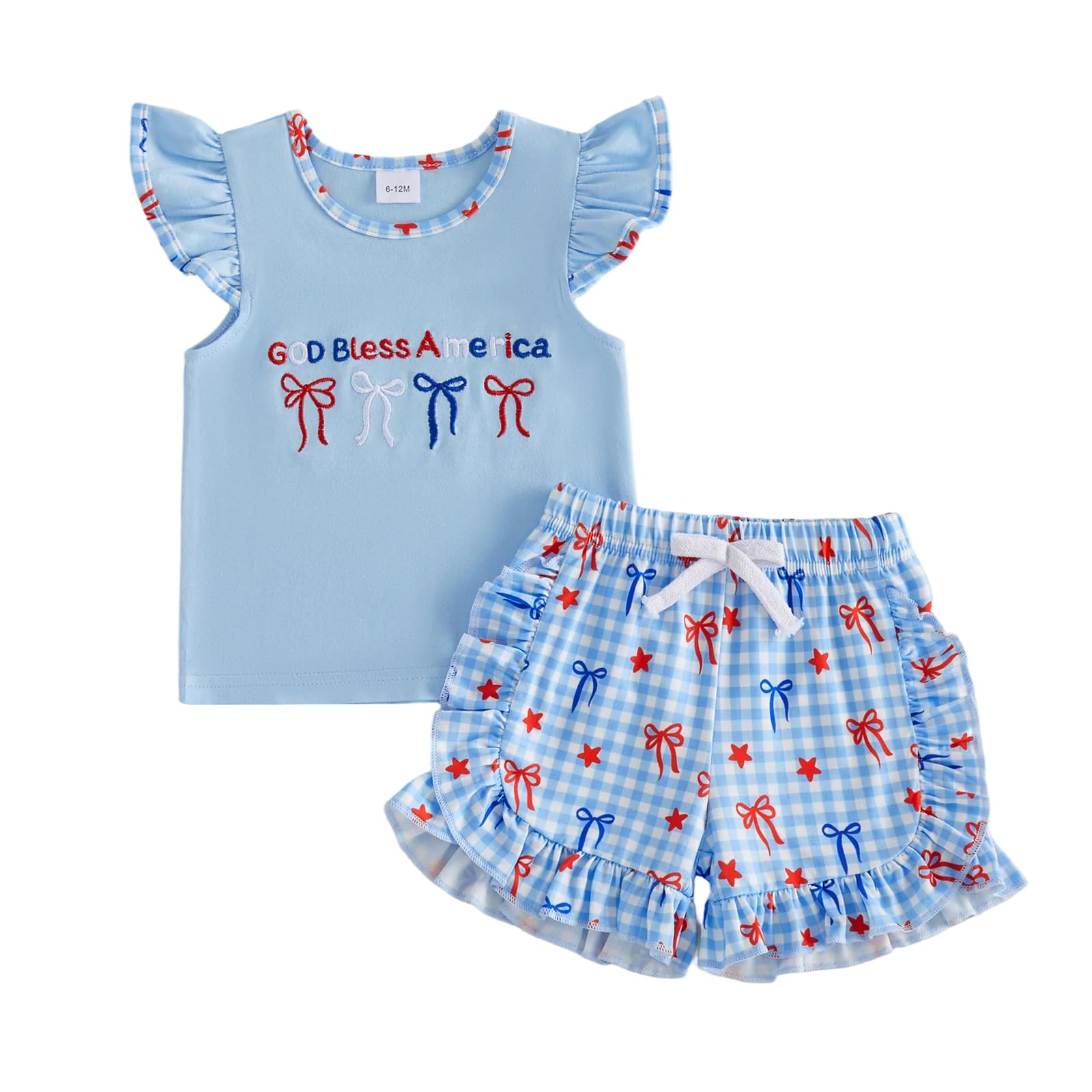 Toddler Baby Girl Summer Clothes T-Shirt Shorts Set Cute Outfits | Toddler Baby Girl Summer Clothes Short Sleeves T-Shirt Tops and Ruffled Shorts Set Cute Summer Outfits 2Pcs WEBE CLOTHING