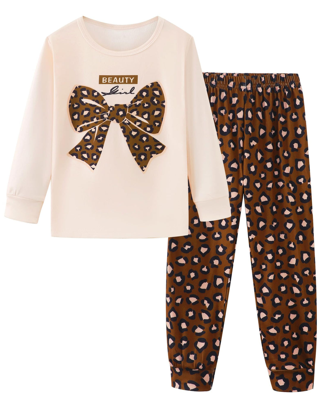 Mikrdoo Girls Pajamas Kids 2 Piece Pjs Set Soft Cozy Long Sleeve Top and Pants Stretchy Girls' Sleepwear Size 4-14 Years